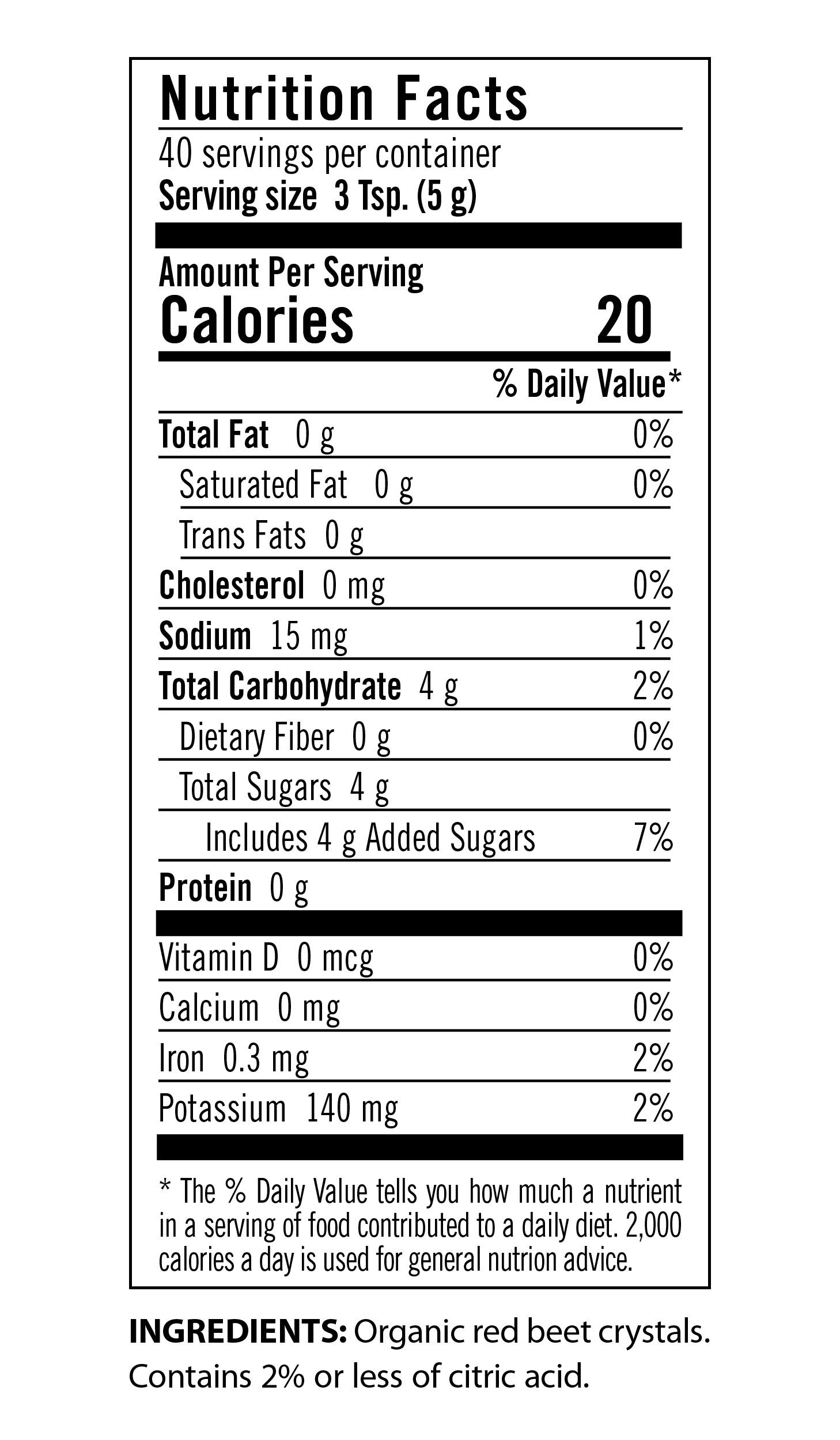 Organic Red Beet Crystals Powder 7oz (200g) - Natural Energy Booster & Detox Supplement for Smoothies, Baking & Healthy Drinks