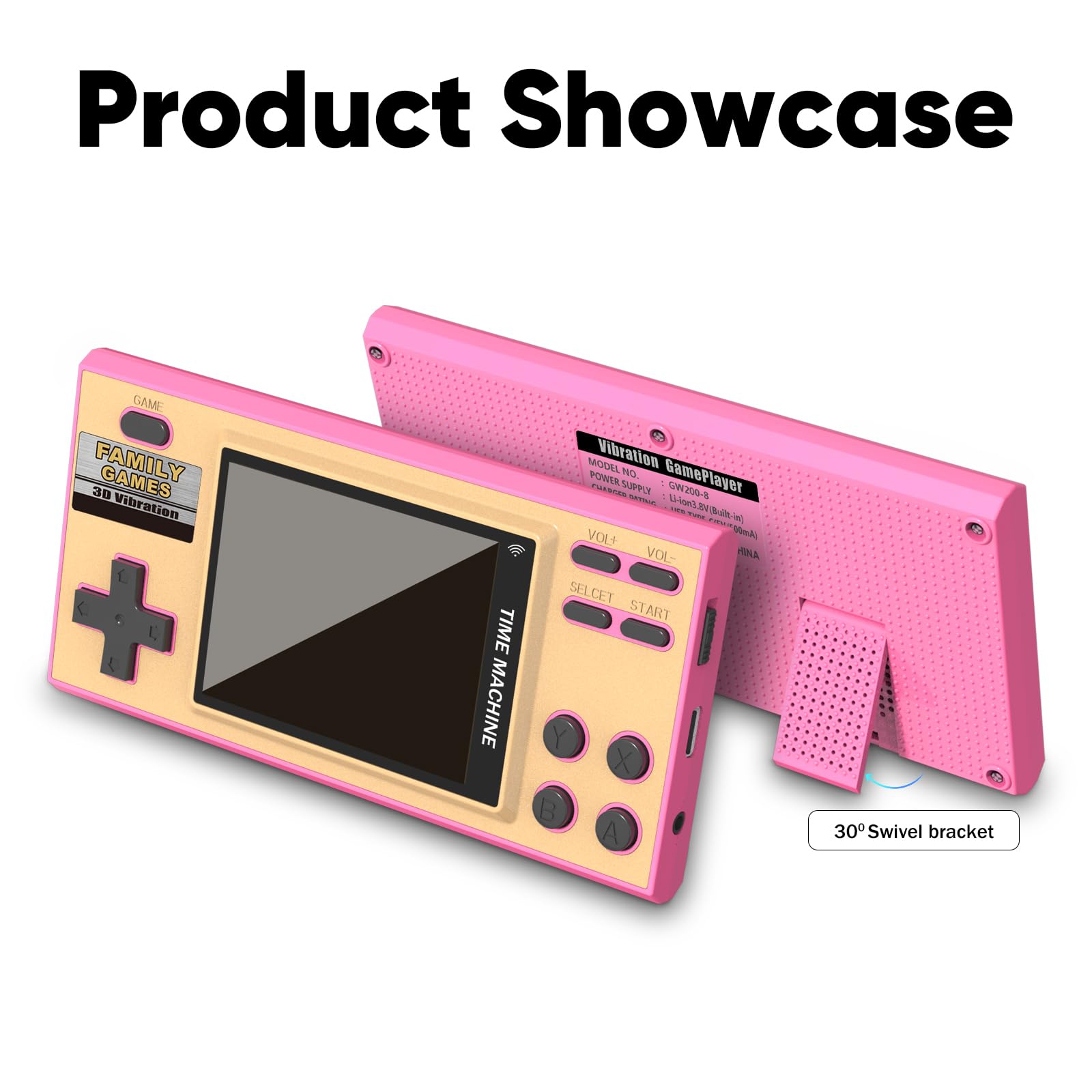 EASEGMER Handheld Game Console for Kids - Built-in 198 Classic Plug & Play Games, 3 Inch Portable Retro Video Game Player - Best Electronic Toy Gift for Boys & Girls Ages 4-12 (Pink) - Perfect for Travel, Road Trips, Birthday Presents & Indoor Entertainment