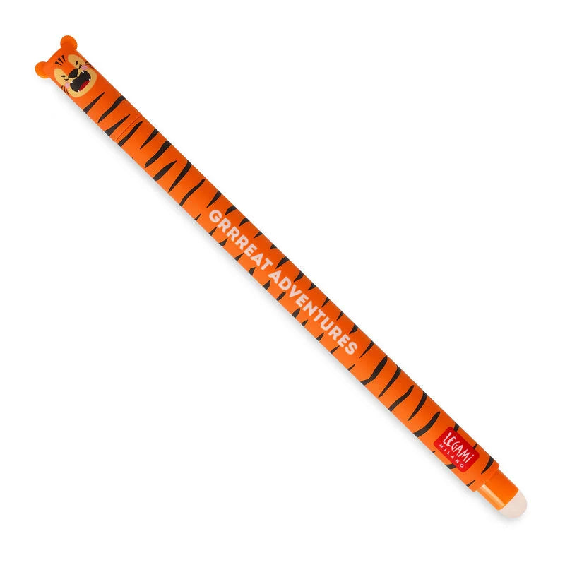 Legami Erasable Pens - 12 Pack Tiger Orange Ink Gel Pens for School, Office & Note Taking - Smooth Writing & Friction Erasable - Perfect for Students, Teachers & Professionals