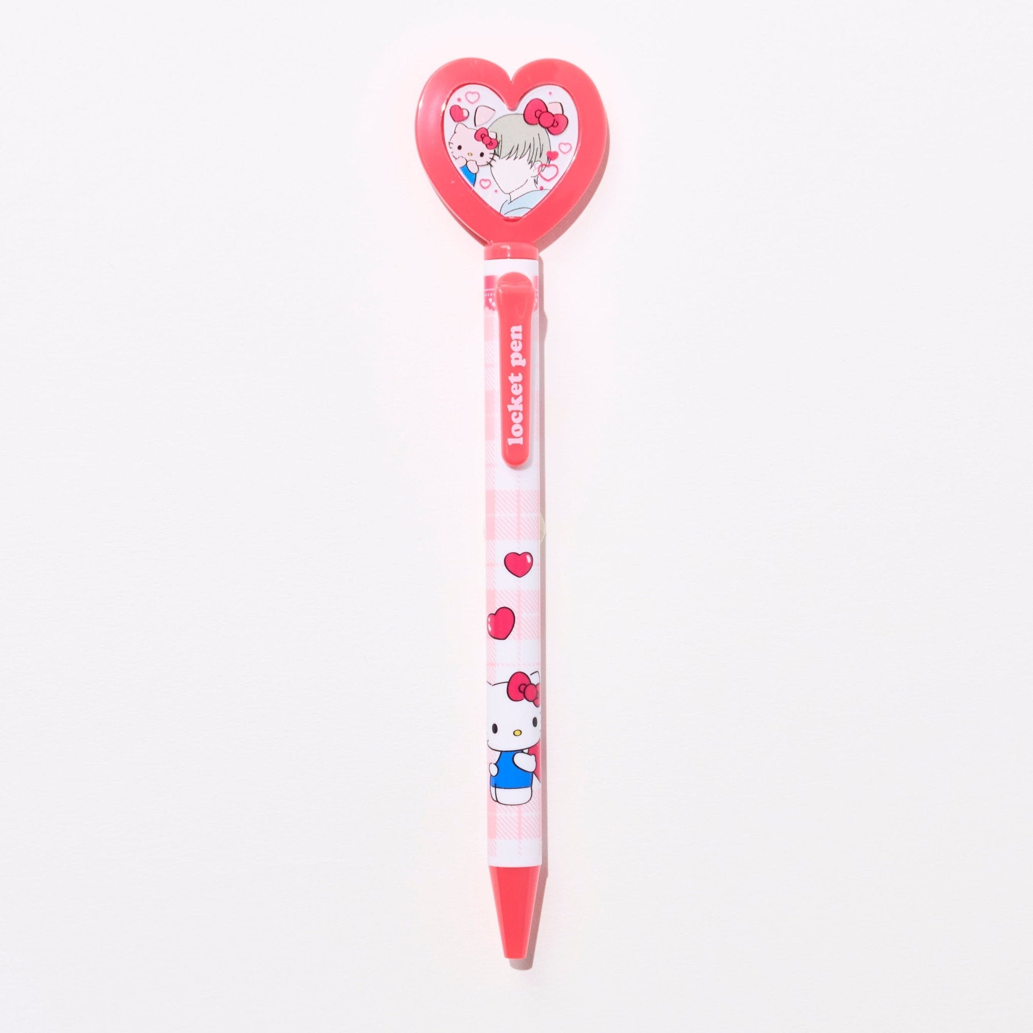 Sanrio Heart Locket Ballpoint Pen - Cute Kawaii Writing Pen with Heart Charm for Journaling, Note Taking & Gift Giving - Epoch Chemical Ink for Smooth Writing