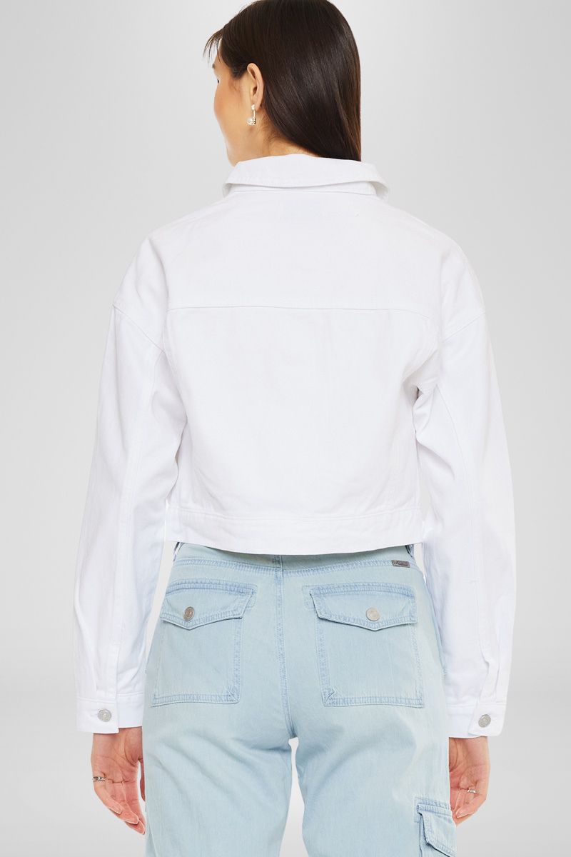 Francis Cropped Jacket - Women's Stylish Denim Jacket for Spring & Fall | Perfect for Casual Outfits, Streetwear & Layering