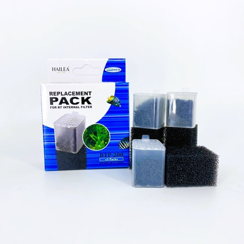HAILEA BTP Series Aquarium Filter Sponge & Activated Carbon Replacement Parts - Ideal for Fish Tank, Pond & Water Filtration Systems