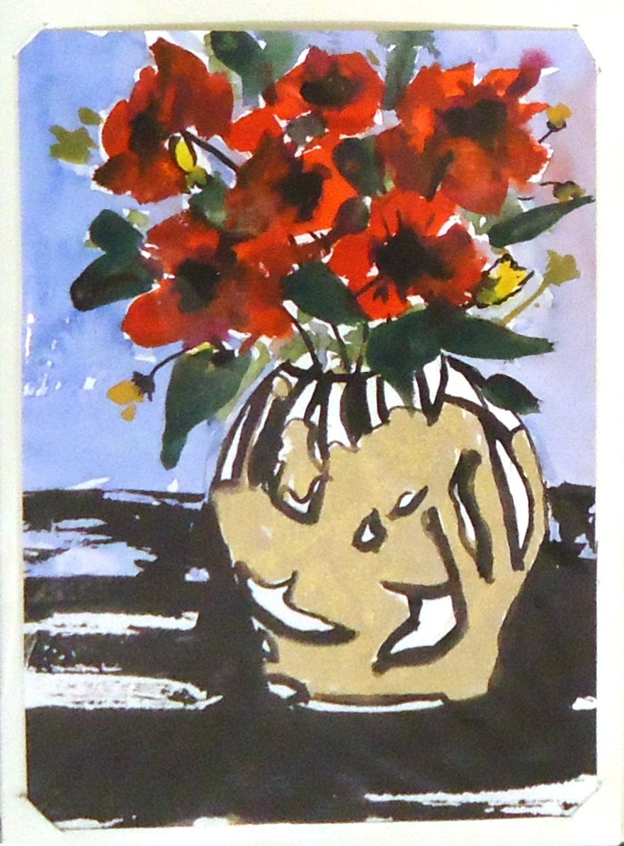 Ruth Formica Floral Still Life Painting Notecard - Elegant Botanical Art for Greeting Cards, Stationery & Home Decor