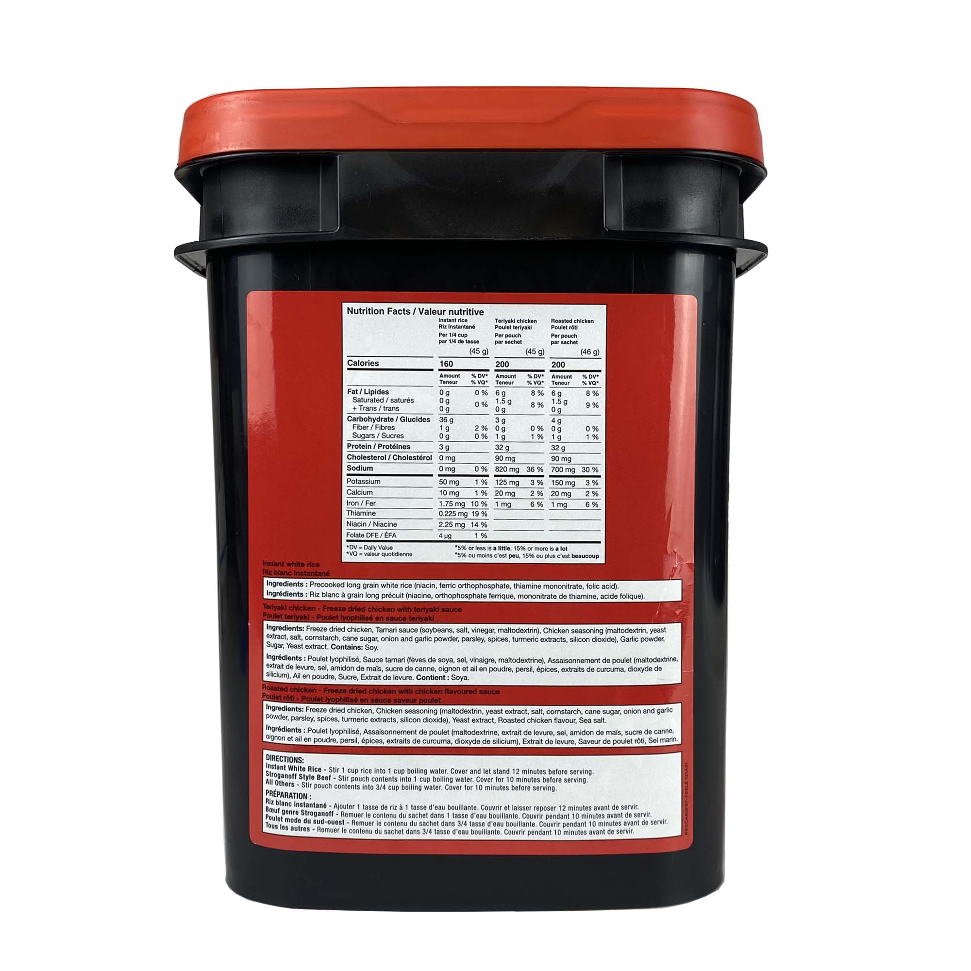 ReadyWise Emergency Freeze Dried Meats & Beans with Rice - 4 Bucket Survival Food Combo for Camping, Hiking, and Disaster Preparedness