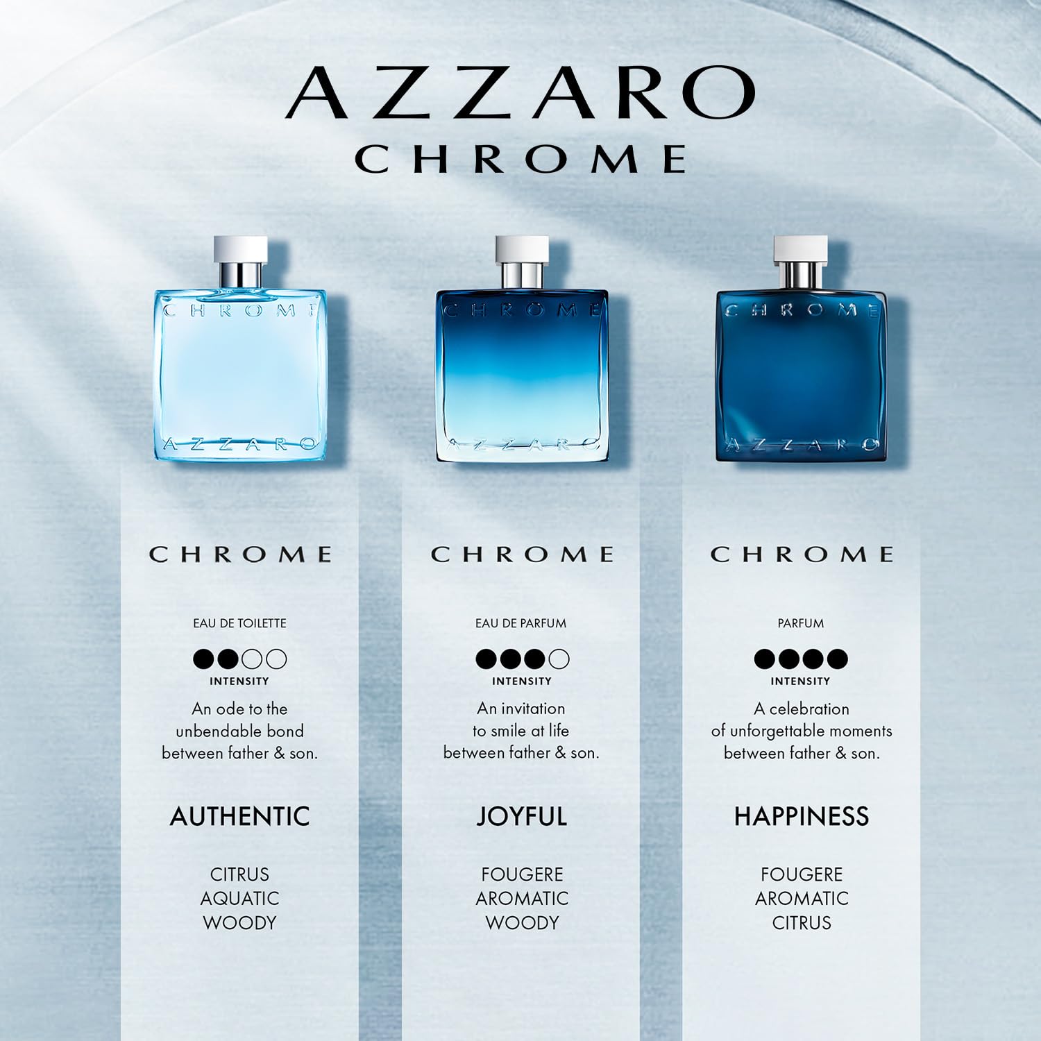 Azzaro Chrome Eau de Toilette for Men - Fresh Aquatic Cologne with Citrus, Woody & Musky Notes - Bergamot Fragrance - Luxury Perfume for Everyday Wear & Summer Beach - Perfect for Office, Date Night & Outdoor Activities
