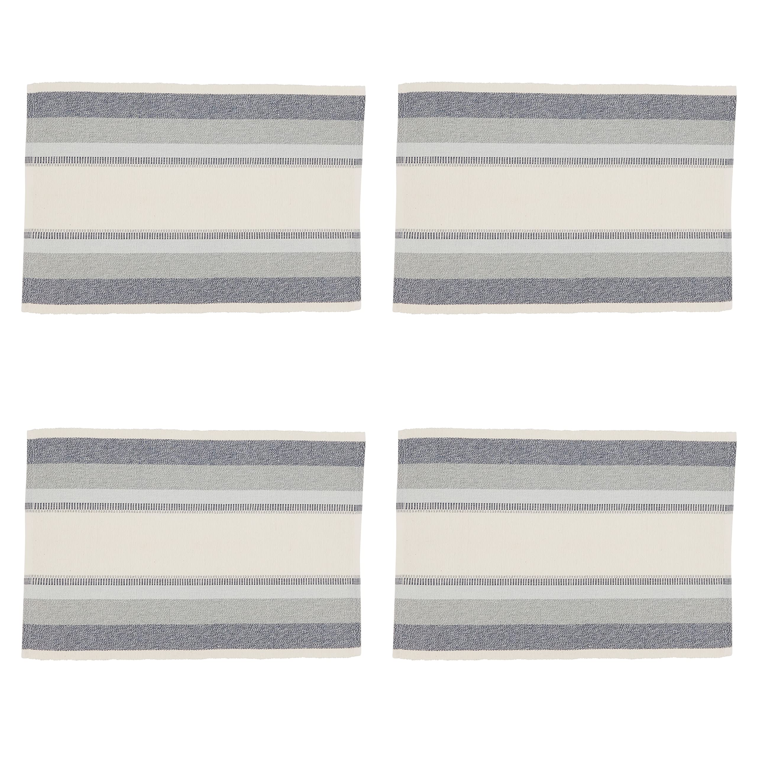 Stylish Ribbed Stripe Placemats Set of 4 - Waterproof & Non-Slip Dining Table Mats for Everyday Use, Dinner Parties, and Home Decor