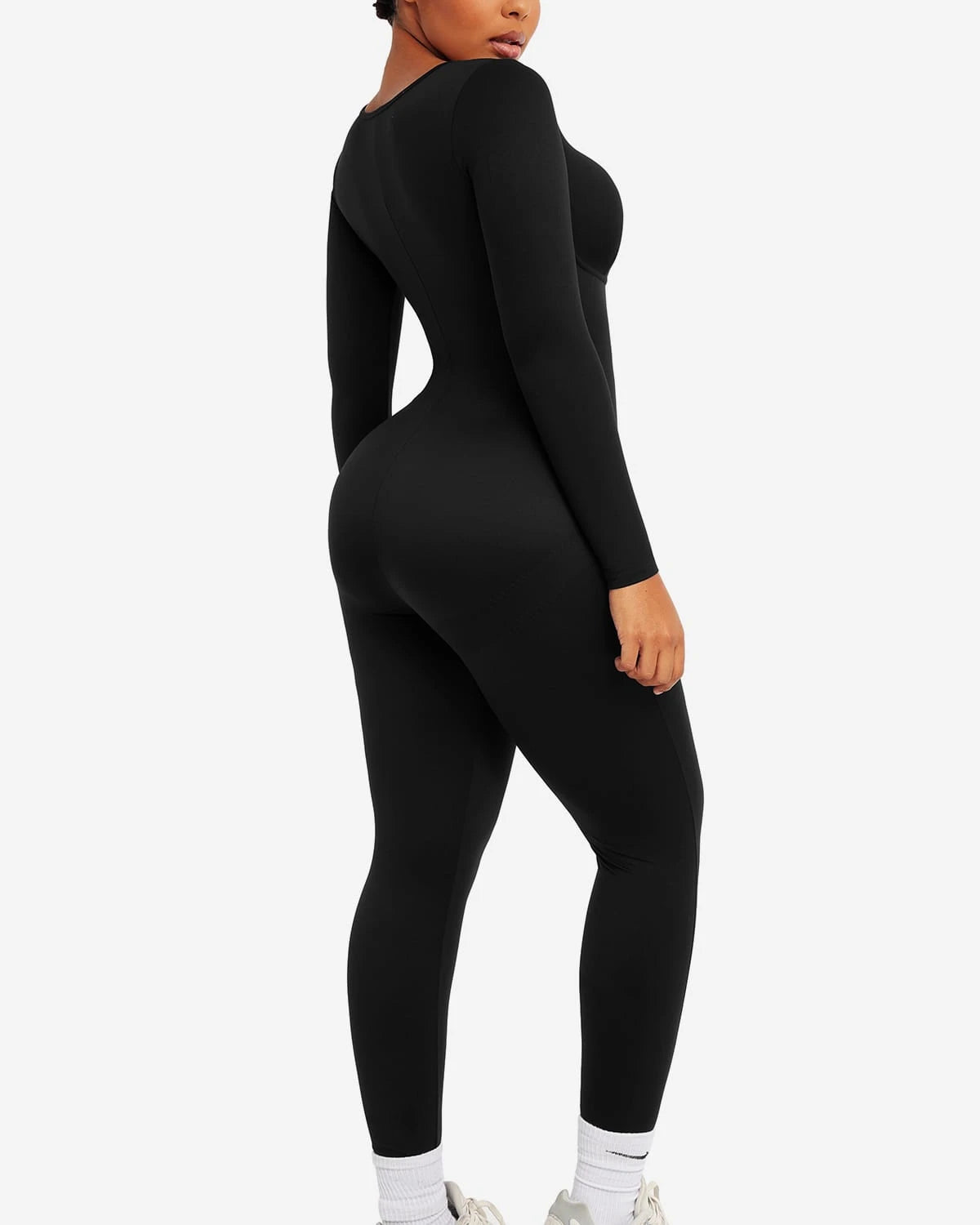 AirSlim® Long Sleeve Sport Shaping Jumpsuit for Women - Slimming Workout Bodysuit with Compression for Yoga, Gym & Running - Tummy Control & Body Shaper Activewear