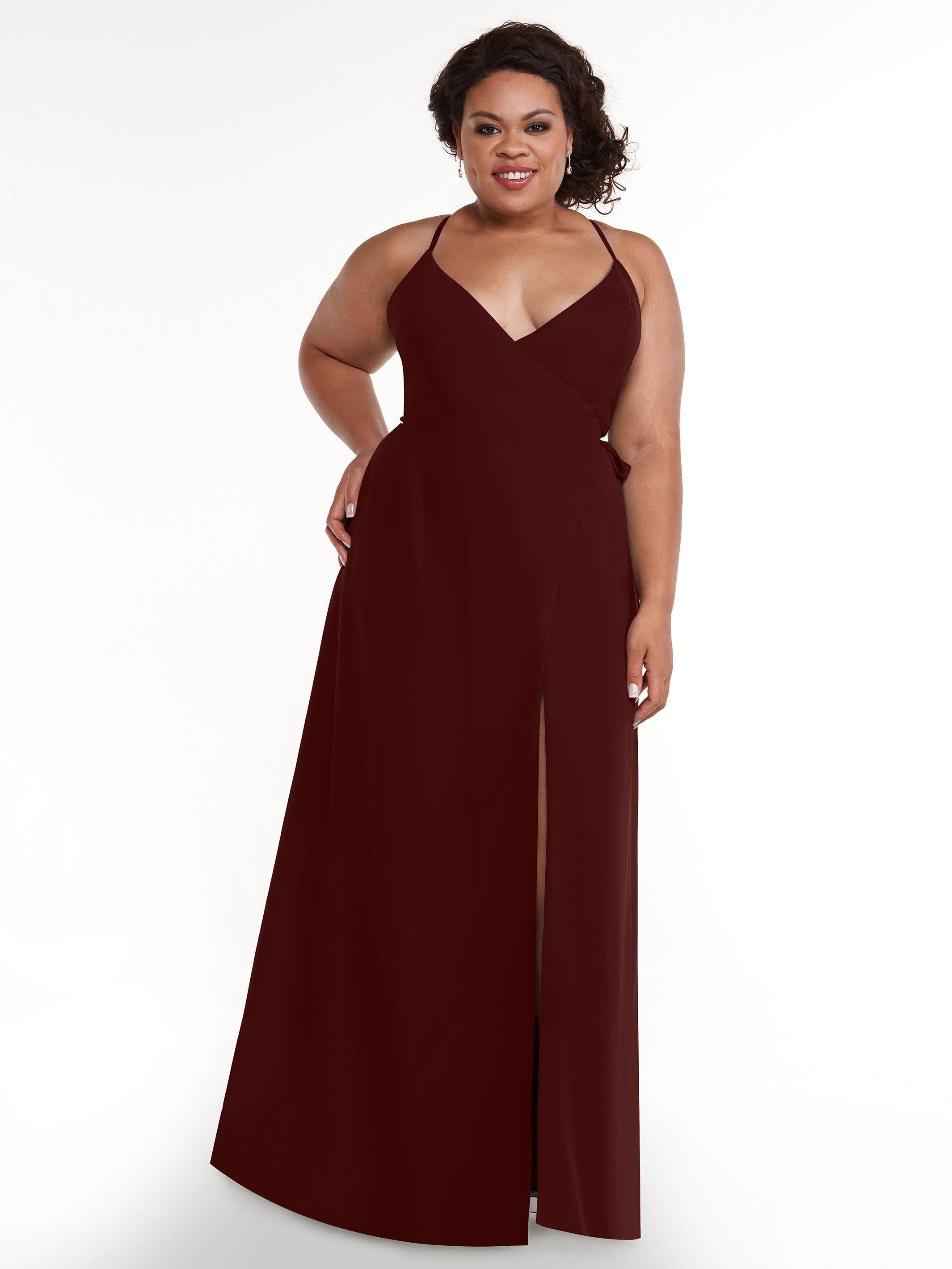 Elegant 80171 Sheath Chiffon Bridesmaid Dress with Adjustable Self-Tie Waist Sash - Perfect for Weddings, Formal Events & Special Occasions