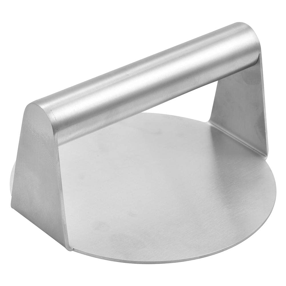 Stainless Steel Burger Press for Griddle - 5.5 Inch Round Hamburger Patty Maker, Non-Stick Bacon Press & Smasher for Flat Top Grill - Perfect for BBQ, Camping & Home Kitchen Cooking