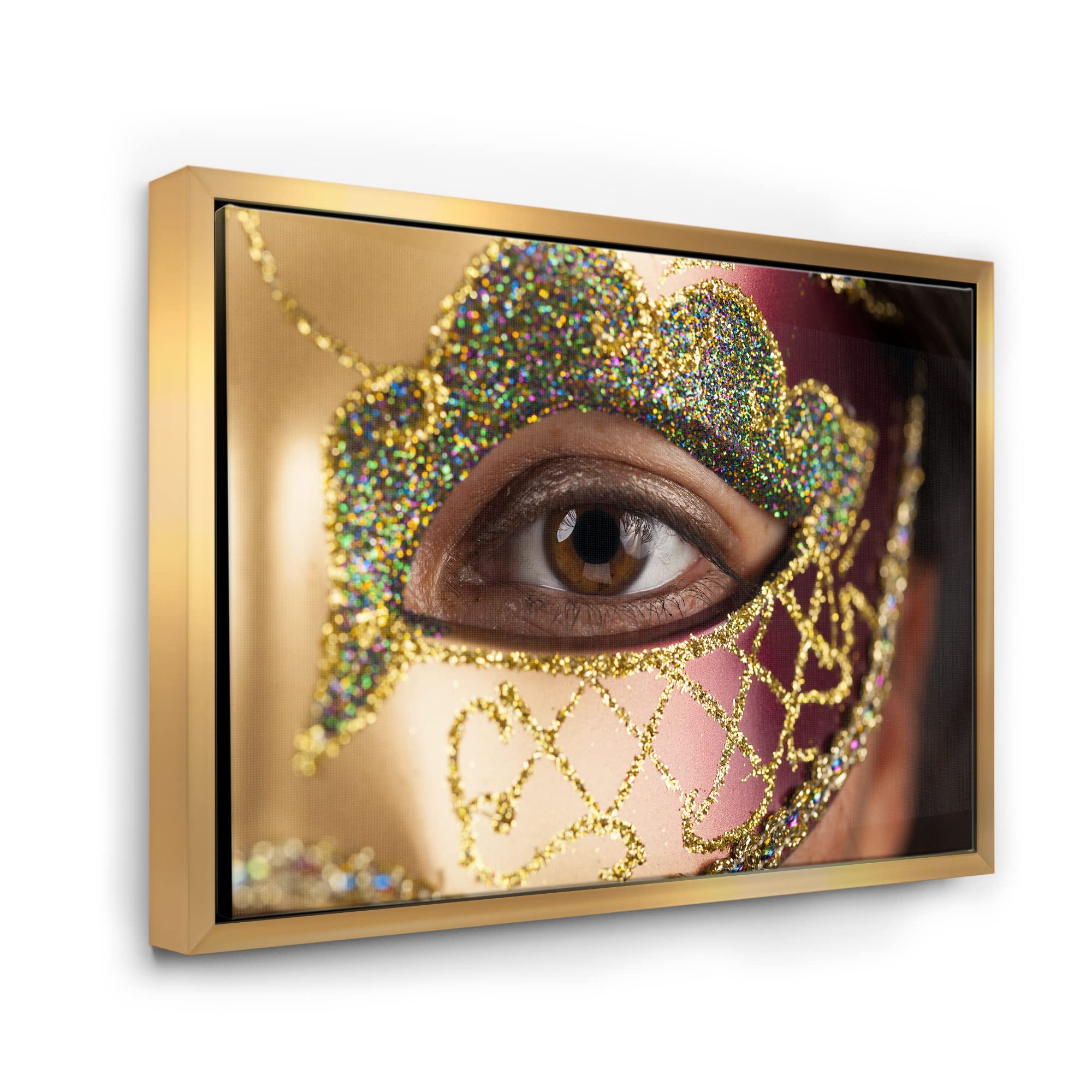 Venetian Mask Woman - Modern Framed Canvas Wall Art Print for Living Room, Bedroom & Office Decor