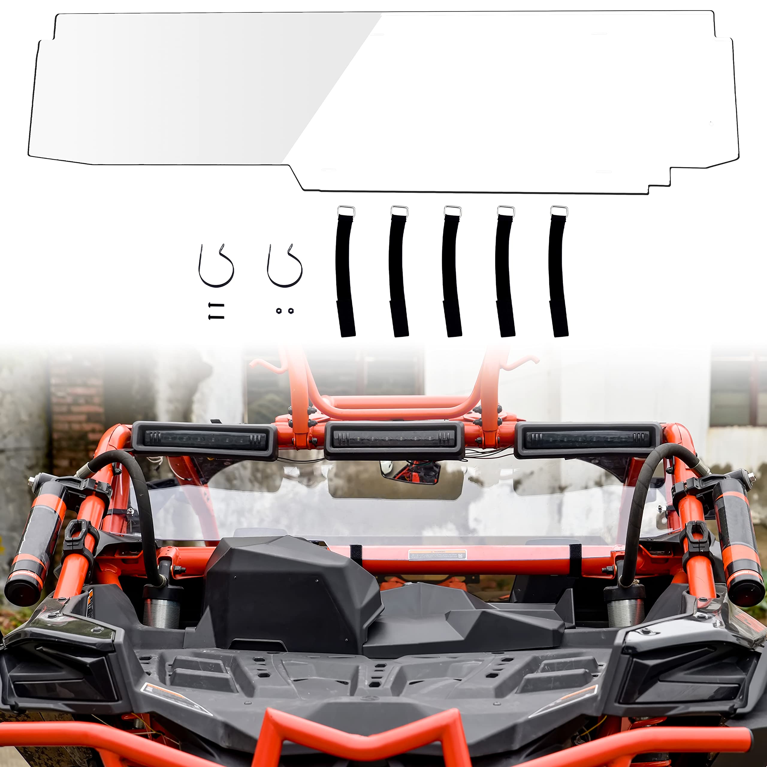Heavy Duty Rear Windshield Panel for Can-Am Maverick X3 (2017-2025) | SAUTVS Back Window Shield Kit | Durable UTV Accessories for Off-Road Protection & Dust Control