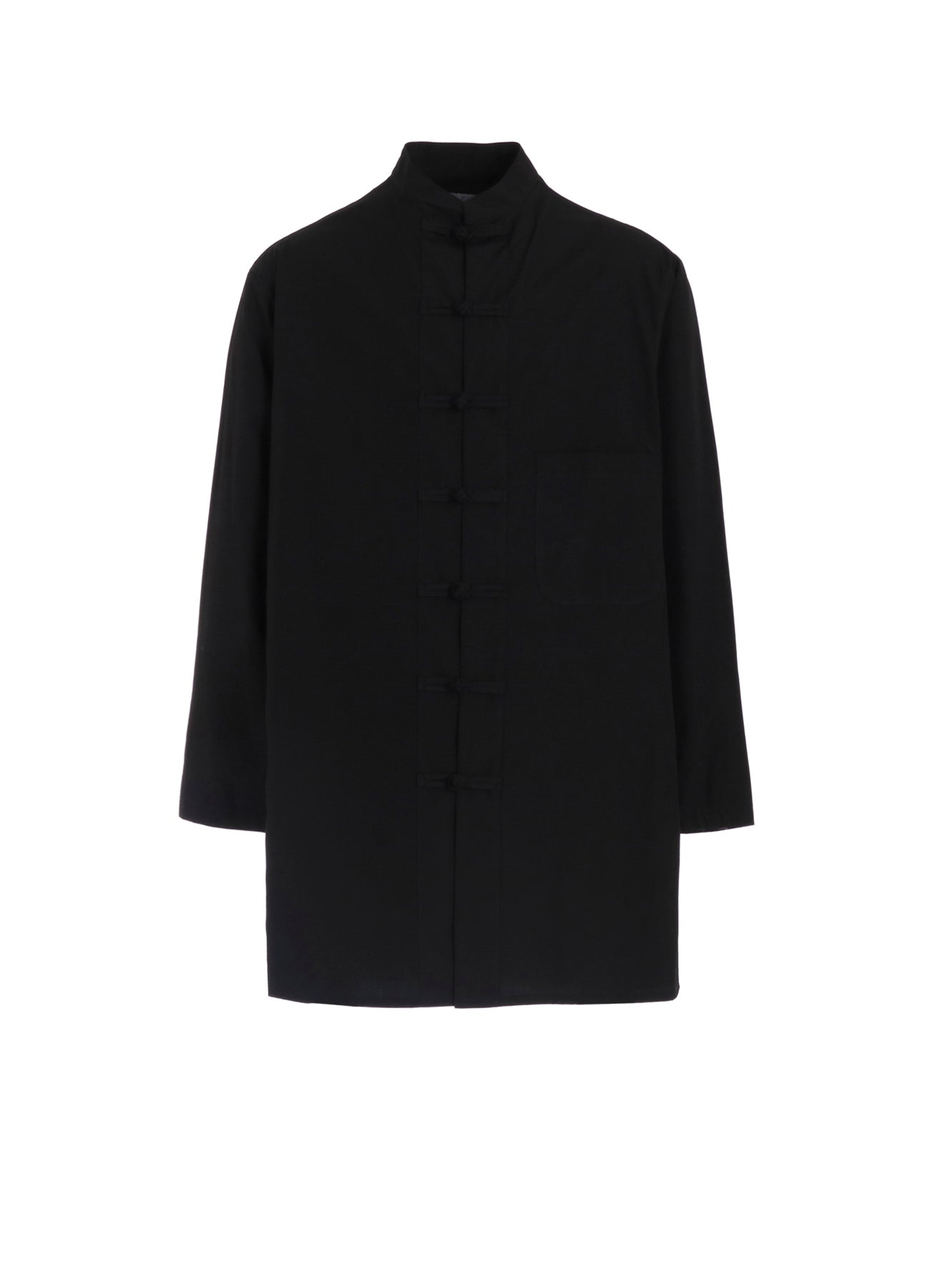 Chain Stitch Broad Mandarin Collar Blouse - Elegant Asian-Inspired Women's Top for Casual Wear, Office & Special Occasions