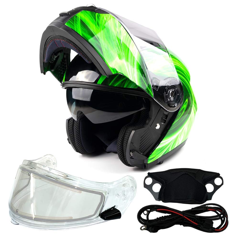 Typhoon TH158 Modular Full Face Snowmobile Helmet with Heated Shield & Breath Box - Winter Sports Gear for Snowmobiling, Skiing & Extreme Cold Weather Protection
