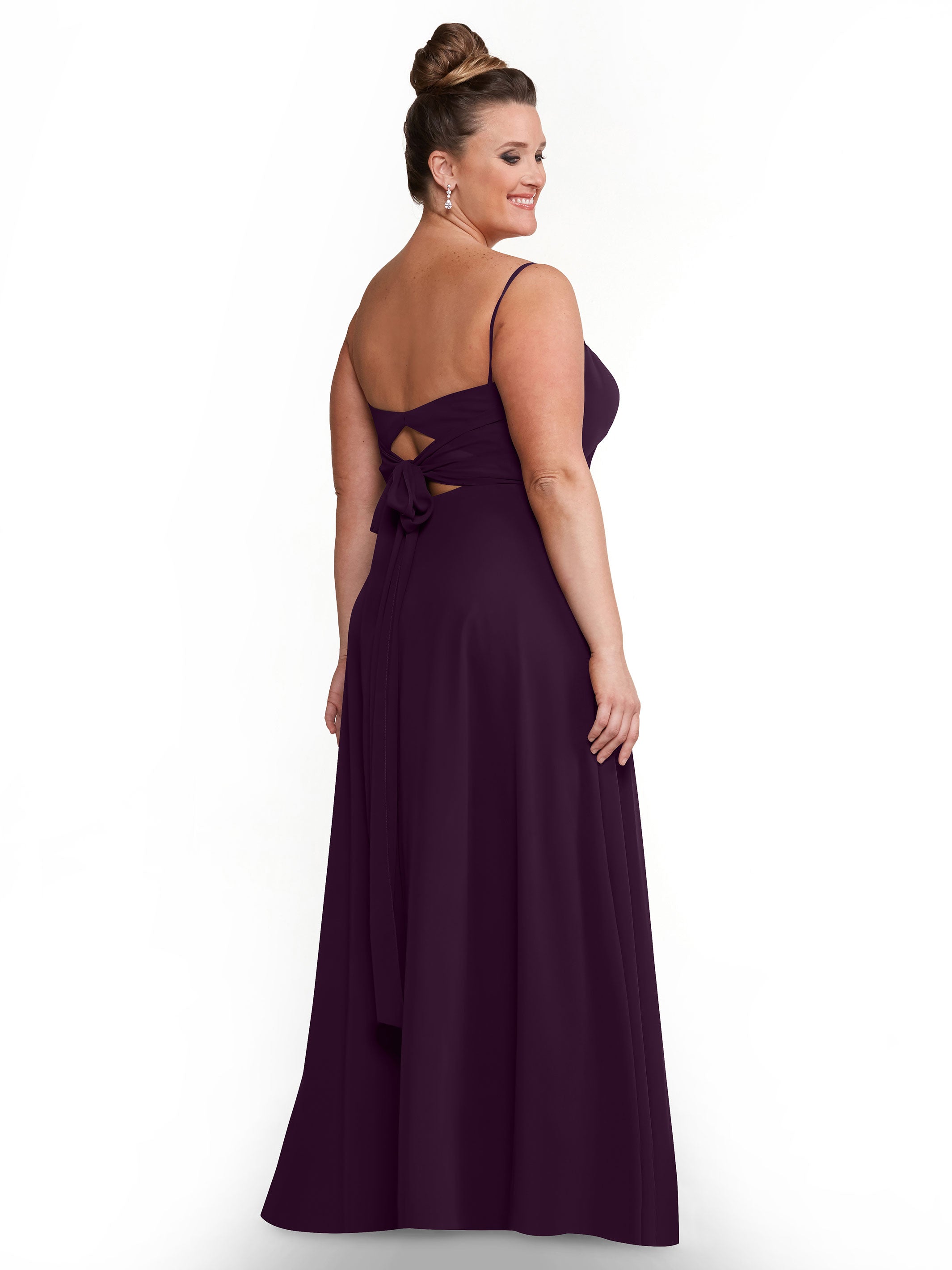 Elegant A-Line Bridesmaid Dresses with Flowy Chiffon Skirt & Thigh High Slit - Perfect for Weddings, Formal Events & Special Occasions