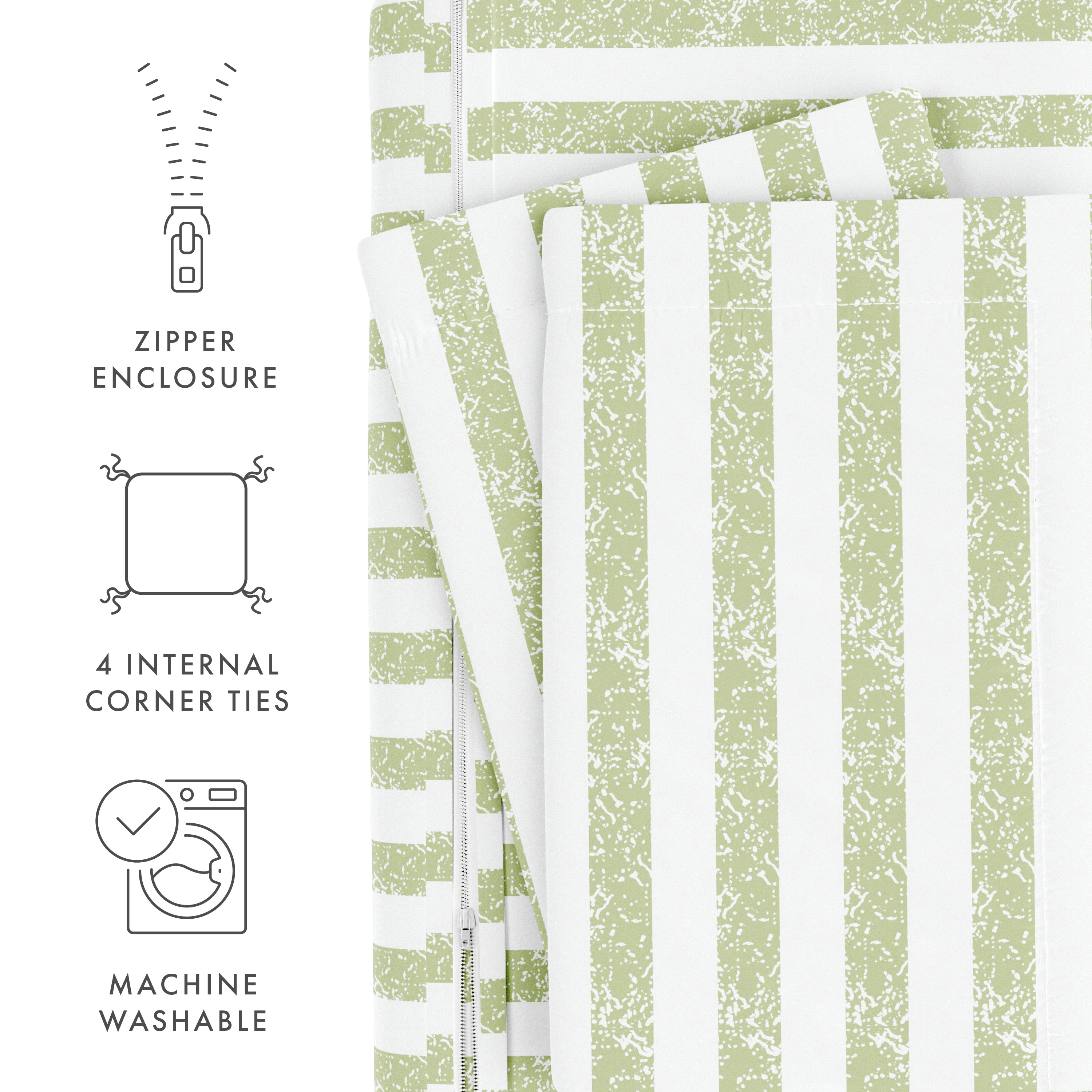 Premium Rugged Stripes Pattern 3-Piece Duvet Cover Set - Soft & Durable Bedding for Boys, Girls & Teens - Perfect for Modern Bedrooms, Dorms & Guest Rooms