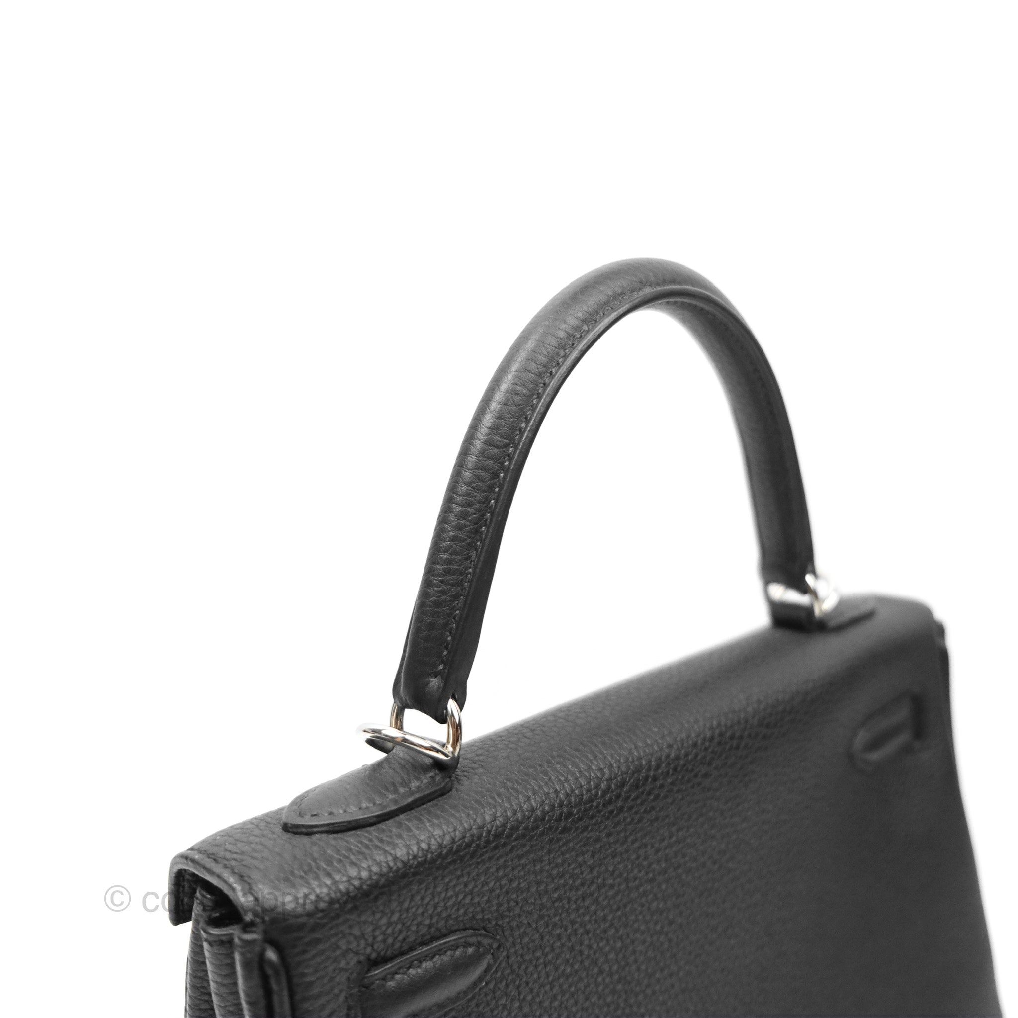 Authentic Hermès Retourne Kelly 25 Handbag - Black Togo Leather with Palladium Hardware | Luxury Designer Bag for Women | Perfect for Work, Evening Events & Special Occasions
