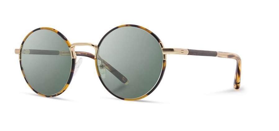 Shwood Hawthorne Acetate Sunglasses - Tortoise & Matte Gold Frame with G15 Lens - Stylish UV Protection for Outdoor Activities & Driving