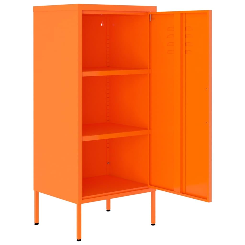 vidaXL 5-Shelf Storage Cabinet, Steel Bookcase with Adjustable Shelves - Orange Modern Home Furniture for Living Room, Office, Bedroom Organization & Display