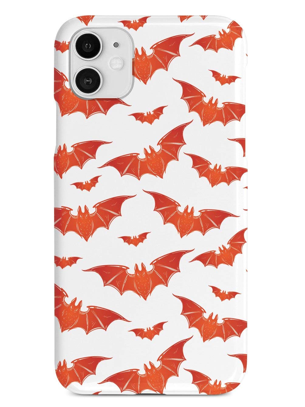 Stylish 3D Textured Protective Phone Case for Apple iPhone 12 - Halloween Bats Design in Orange & White - Durable Shockproof Cover with Premium Grip - Perfect for Everyday Use, Parties, and Halloween Celebrations