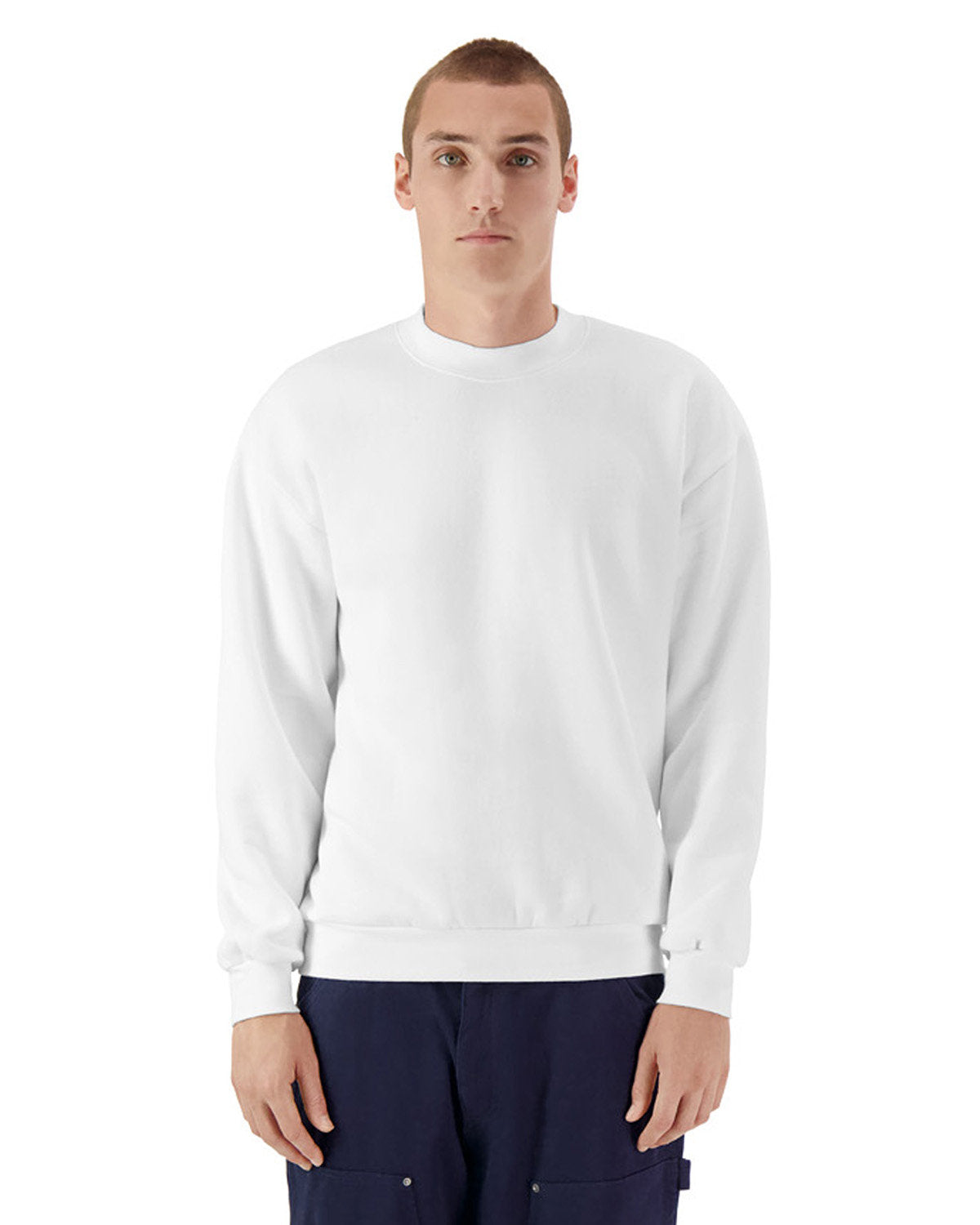 American Apparel RF496 Unisex ReFlex Fleece Crewneck Sweatshirt | Soft Comfort Pullover for Men & Women | Perfect for Casual Wear, Gym, and Outdoor Activities