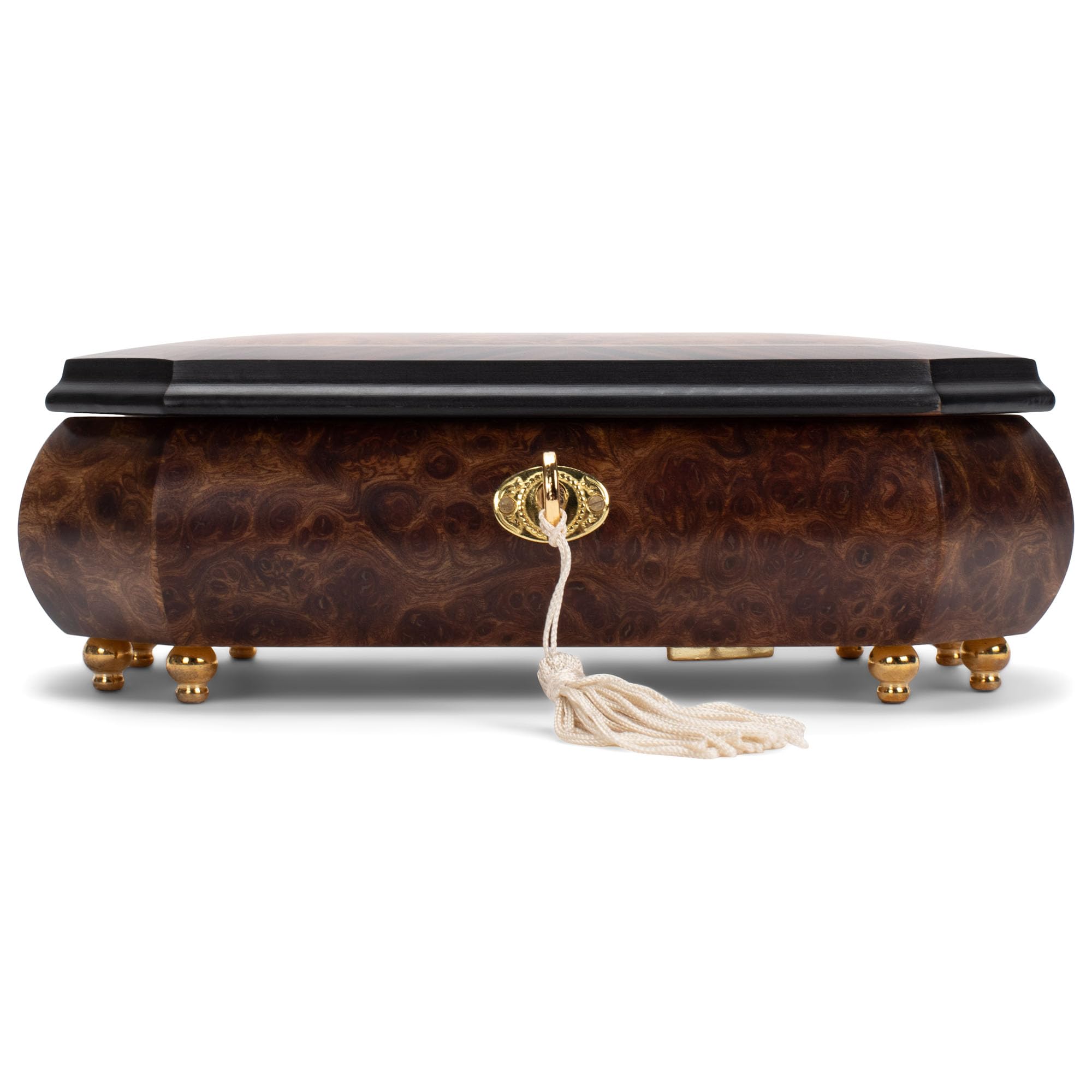 Elegant Matte Italian Inlaid Music Jewelry Box - Customizable Tune Options | Perfect for Gift Giving, Home Decor & Jewelry Storage