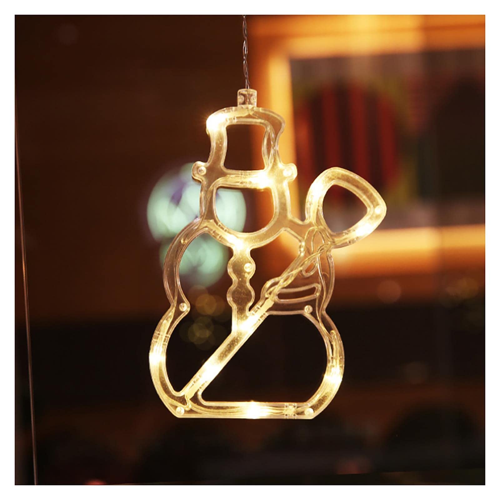 Weimay 1PCS Battery Powered LED Christmas Lights - Warm White Window Decorations with Suction Cup for Holiday, Birthday Party & Christmas Tree Decor | Indoor Festive Lighting for Home, Office & Seasonal Celebrations