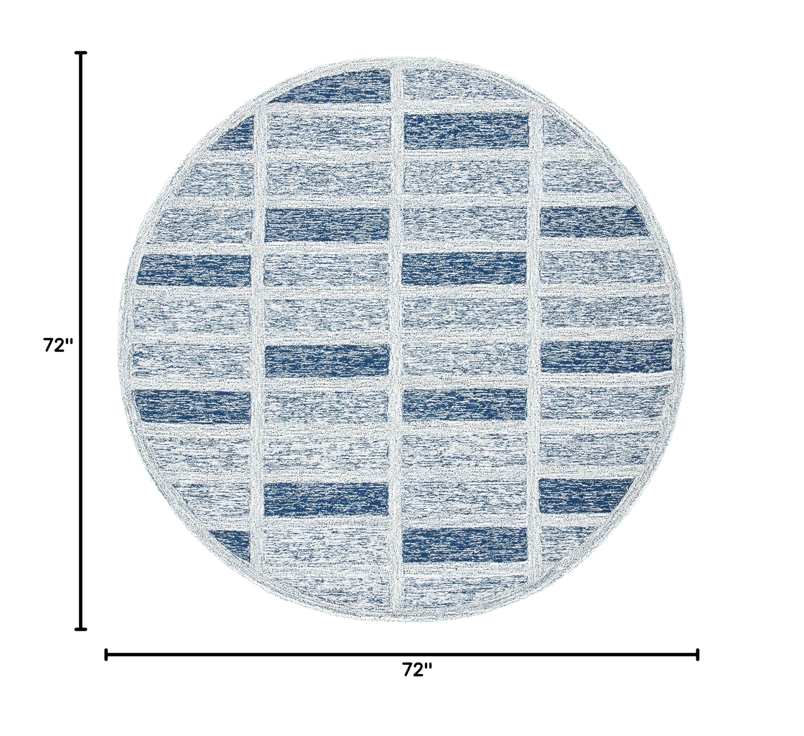 SAFAVIEH Cambridge Collection 6-Foot Round Navy Blue Wool Area Rug - Handmade Modern Premium Rug for Living Room, Bedroom & Office Decor (CAM732N)