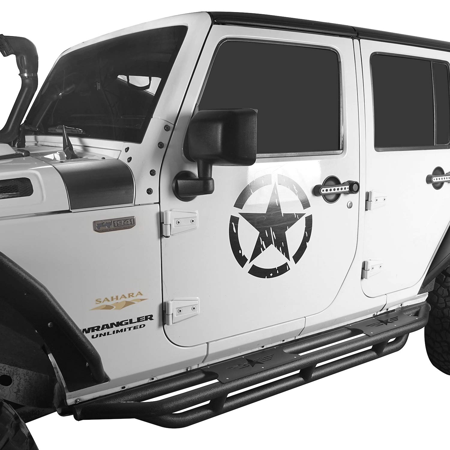 u-Box JKU Wrangler Side Step Running Board Nerf Bars - Compatible with Jeep JK Wrangler Unlimited 2007-2018 4-Door Models - Heavy Duty Aluminum Alloy Off-Road Side Steps - Perfect for Jeep Accessories & Outdoor Adventure