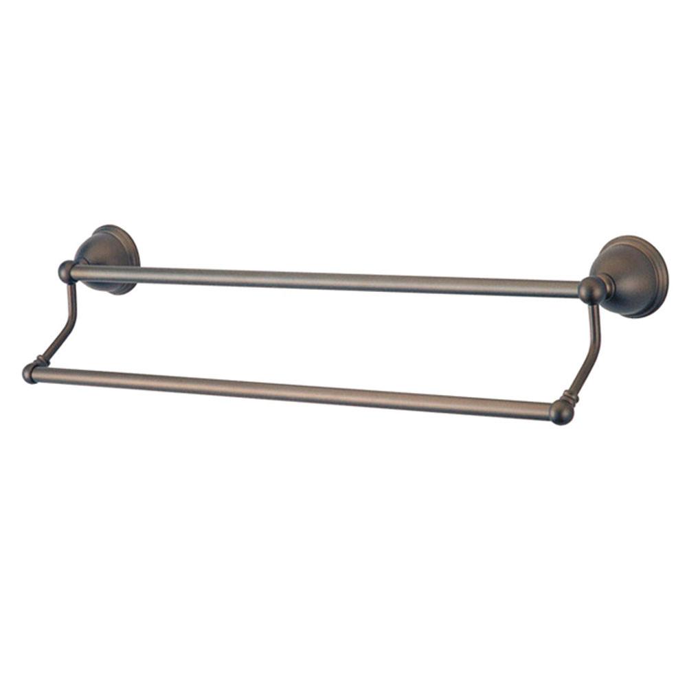 Oil Rubbed Bronze 24-Inch Double Towel Bar Rack - Bathroom Accessories for Modern & Traditional Homes - Perfect for Bathrooms, Powder Rooms & Spa Retreats (Model BA3963ORB)