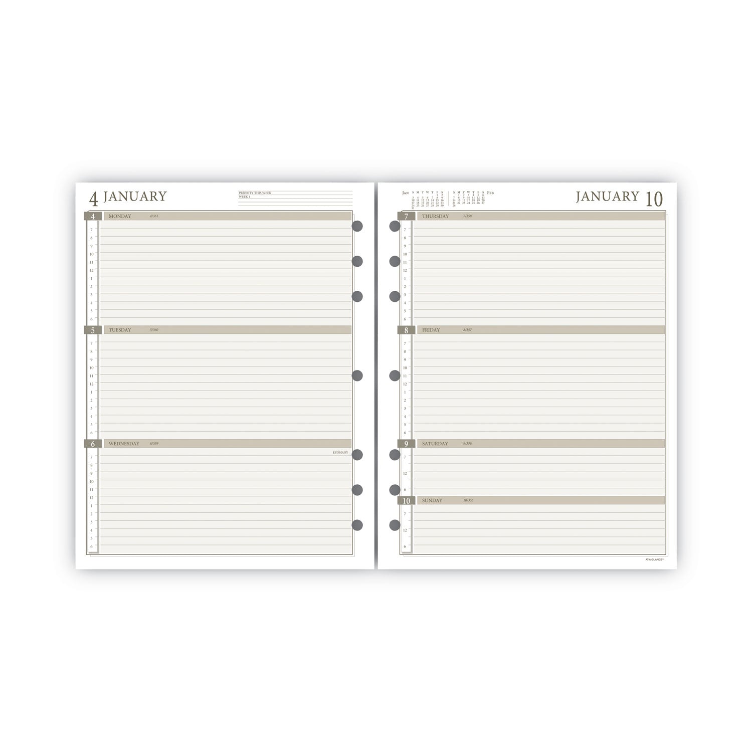 AT A GLANCE® 2 Page Per Week Planner Refills - 8.5