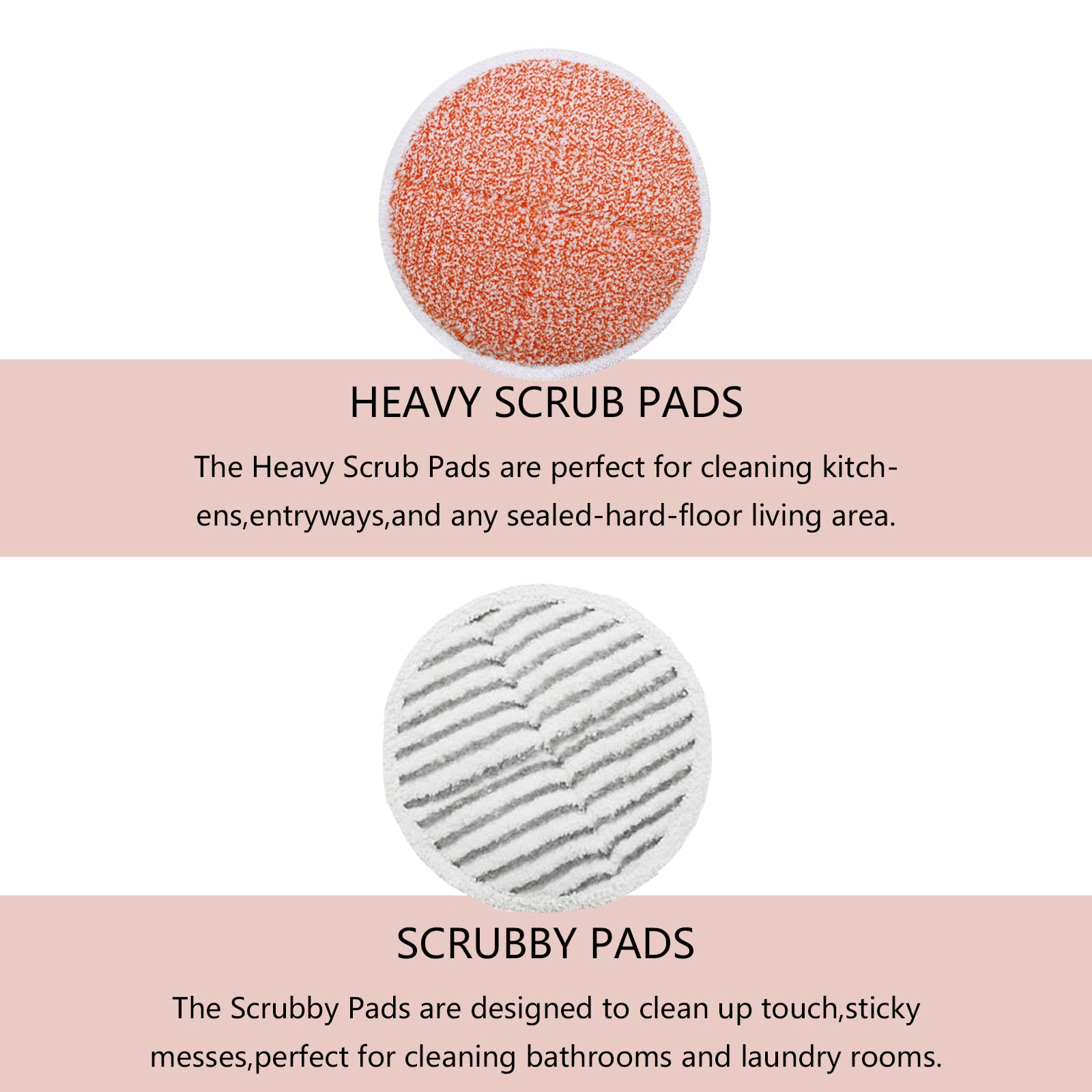Bissell Spinwave Mop Replacement Pads - 10 Pack Compatible with Spinwave, Crosswave Expert/Pet/Cordless Models 2124, 20393, 2039a, 20399, 2039w, 23159, 23157 - Microfiber Scrub Pads for Hard Floor Cleaning - Perfect for Kitchen, Bathroom & Pet Messes