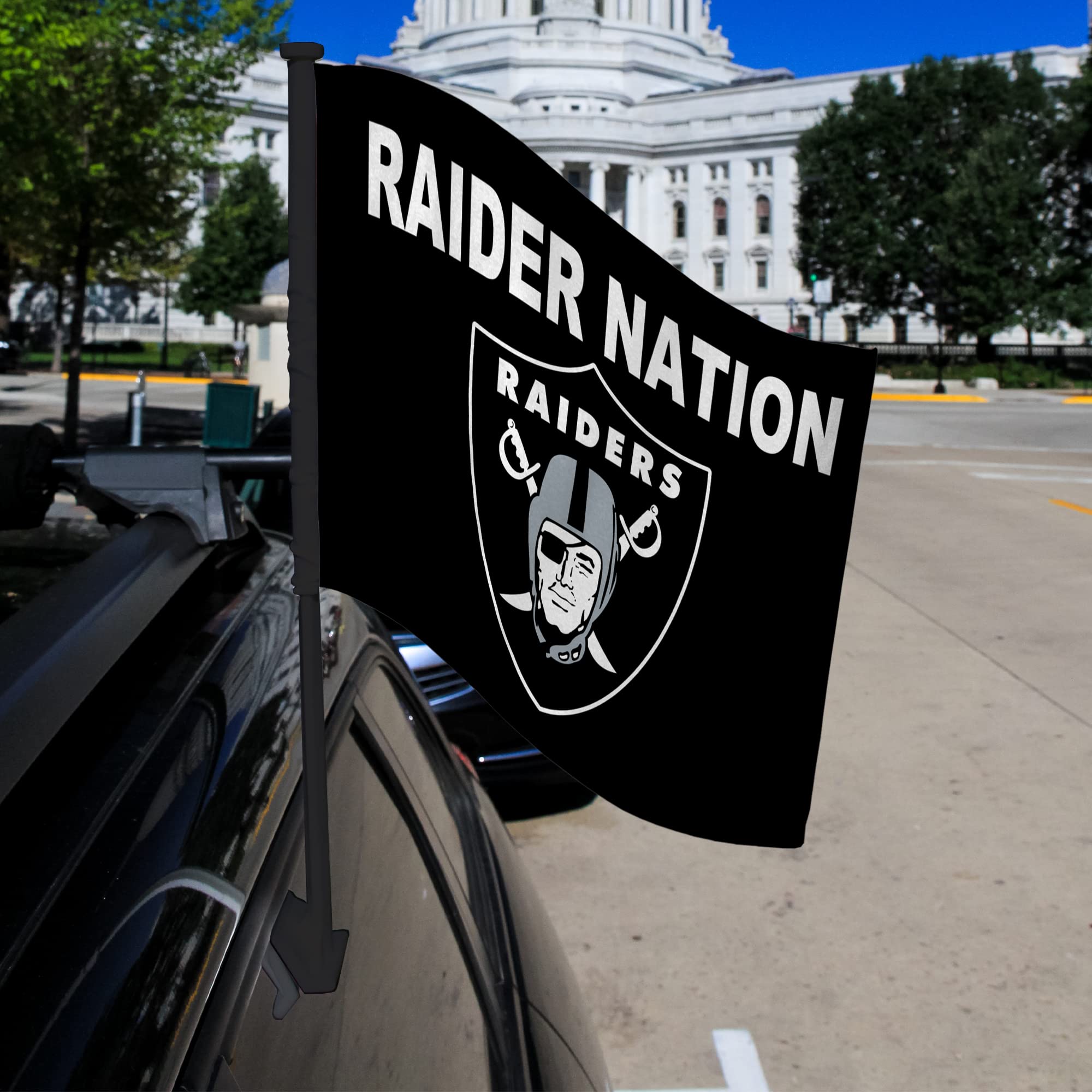 NFL Car Flag Double Sided - Officially Licensed Team Logo - Durable Polyester Car Accessory for Game Day Tailgating & Road Trips