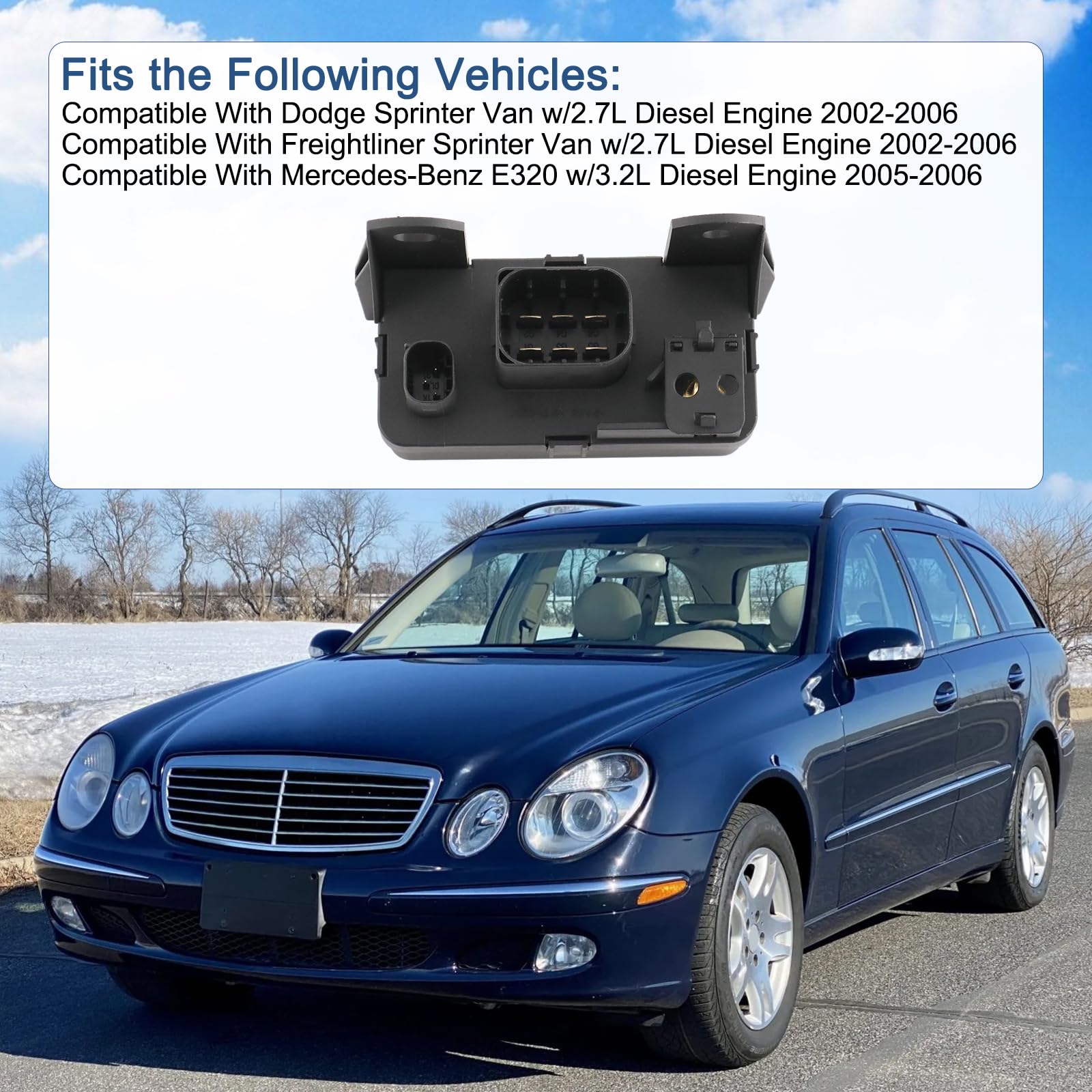 Glow Plug Relay Timer Control Module for 2002-2006 Dodge Freightliner Sprinter 2.7L Diesel Engine - Replacement for 68079372AA, 5170859AA, 5103568AA, 904-304 - Perfect for Cold Weather Starts & Engine Maintenance