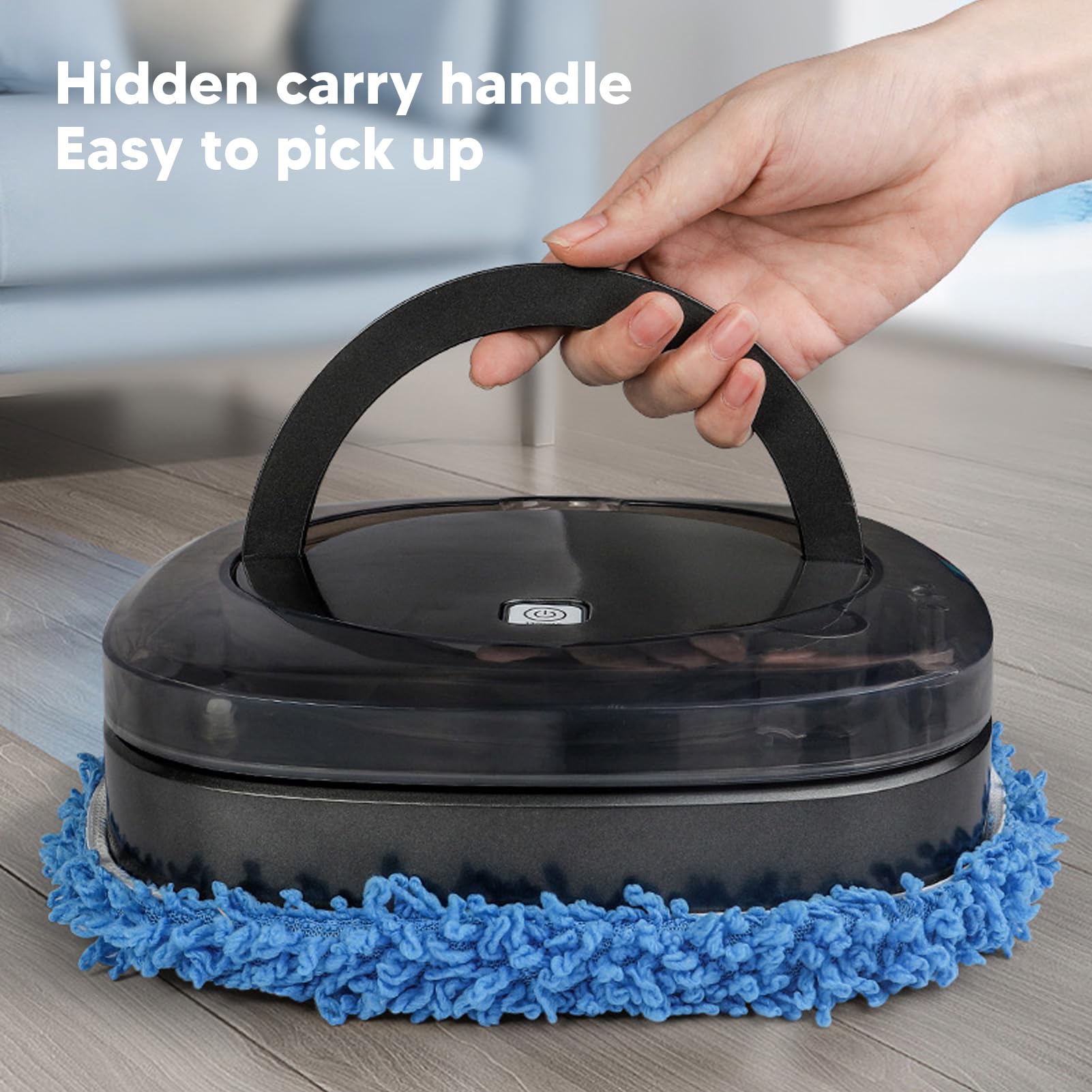 HURRISE Automatic Floor Mopping Robot with Water Vacuum - Smart Robotic Vacuum Cleaner for Pet Hair, Hardwood Floors & Carpets (Black) | Ideal for Home Cleaning & Pet Owners