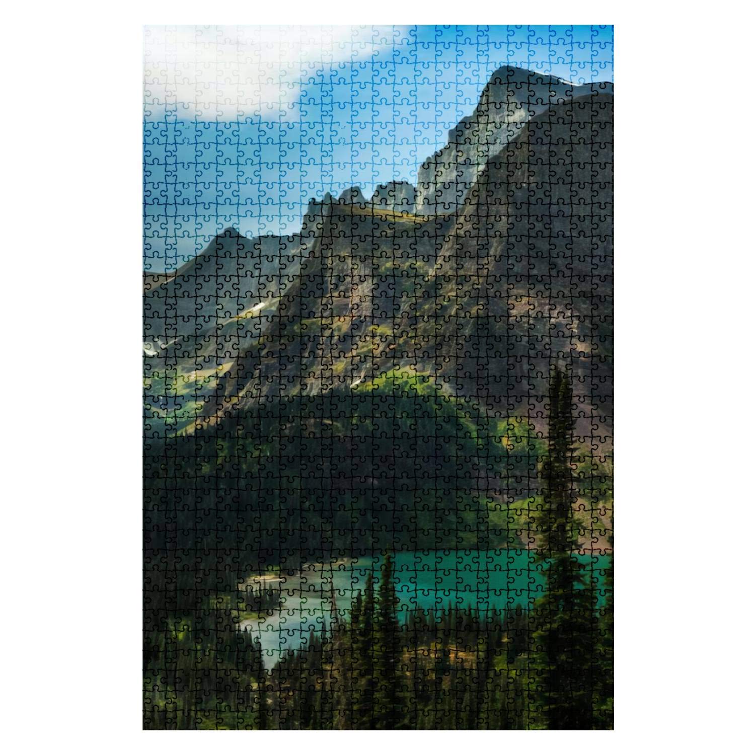 1000-Piece Wooden Jigsaw Puzzle - Lower Grinnell Lake Glacier National Park Scenic Landscape - Fun & Challenging Adult Puzzle for Family Game Night, Home Decor & Educational Activity