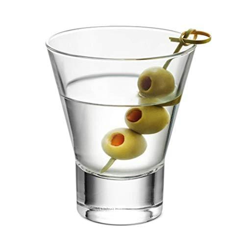 Bormioli Rocco 6-Pack YPSILON Stemless Martini Glasses Set - 8.5 oz Cocktail Glasses for Margarita, Manhattan, Bourbon, Vodka & Gin - Lead-Free Whiskey & Bar Glasses - Perfect for Home Bars, Parties & Entertaining