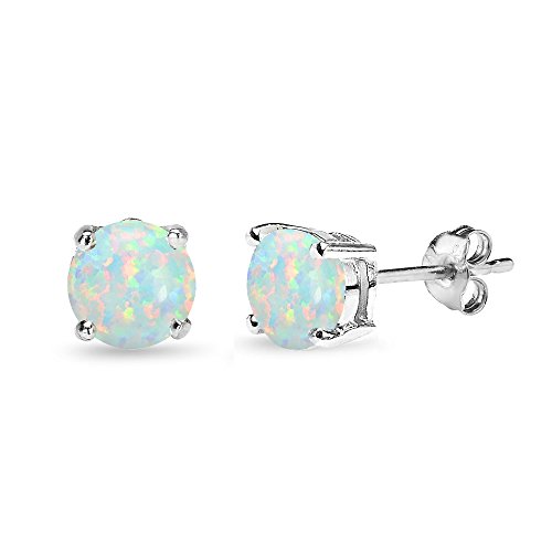 7mm White Opal - Silver
