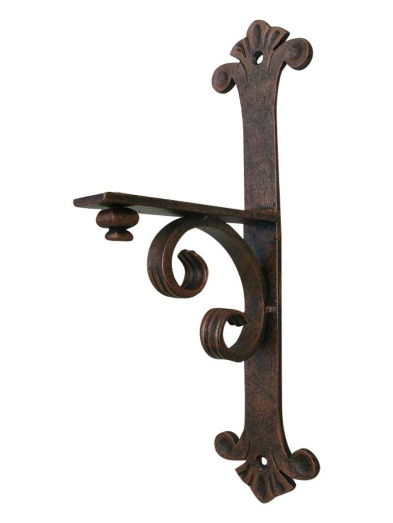 Heavy Duty 7”D x 17”L Iron Mantel Shelf Bracket - Decorative Corbel Support for Granite Countertops & Fireplace Mantels - Indoor & Outdoor Use (Bronze Finish) - Perfect for Kitchen Islands, Bookshelves & Wall Decor