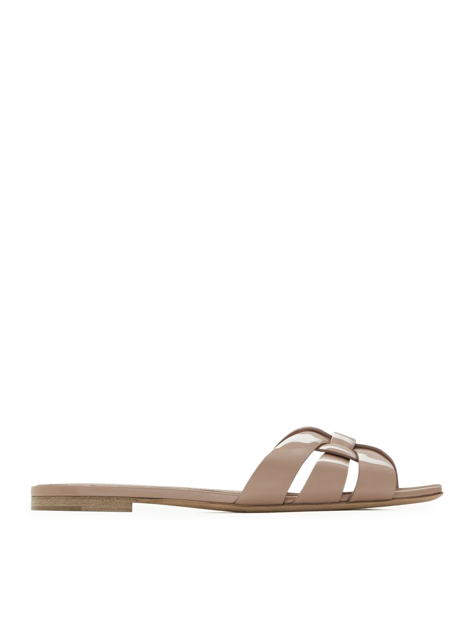NU PIEDS 05 Strappy Beige Rosé Patent Leather Sandals - Women's Fashion Dressy Summer Shoes for Weddings, Parties & Beach Vacations