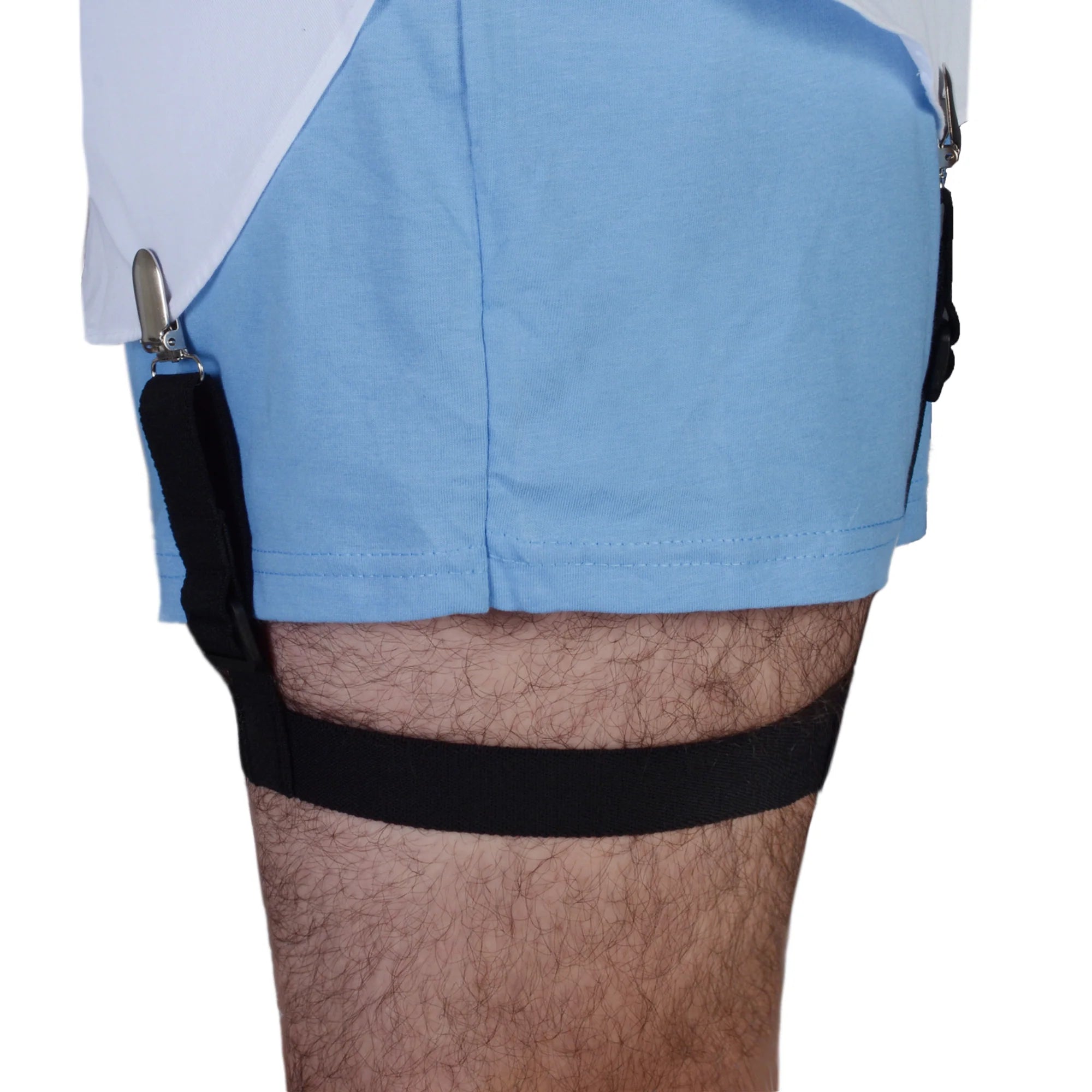 Shirt Stay Plus® Men's Shirt Garters - Black Elastic Suspenders for Dress Shirts - Keep Shirts Tucked In for Work, Office & Formal Events