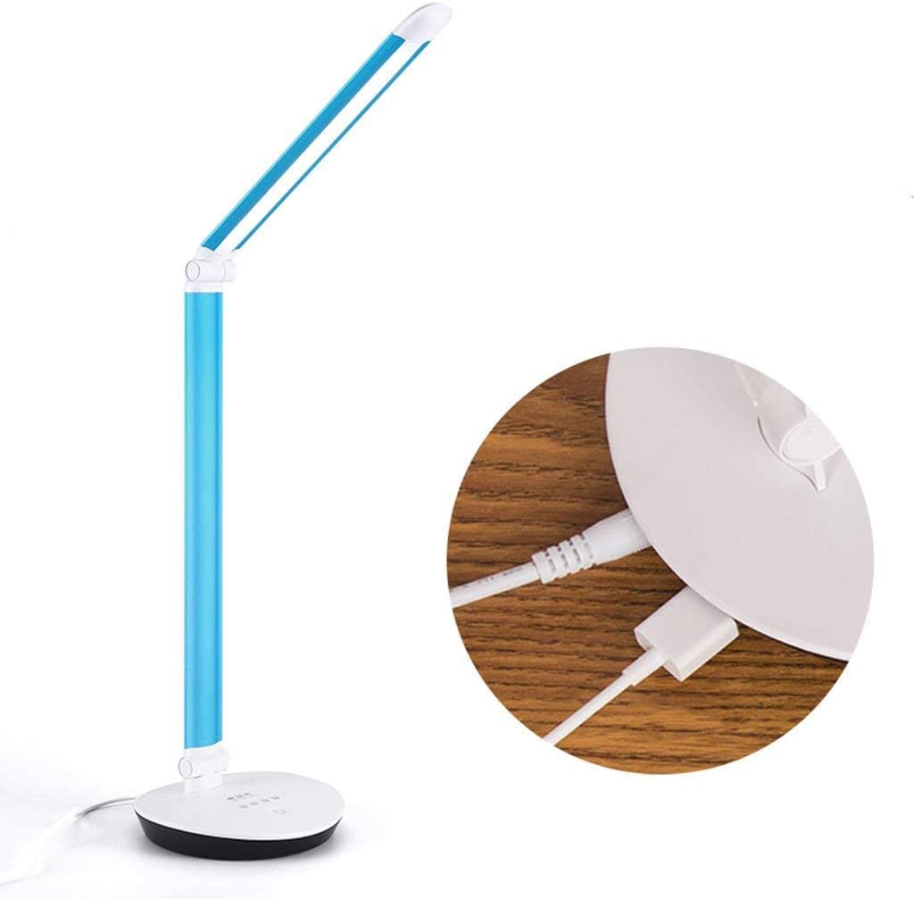 JYYBN LED Desk Lamp with Eye Protection, Foldable & Rechargeable Study Light for Students, Kids Reading Lamp, Bedside Night Light (B-Plug Power Cord) - Perfect for Homework, Office Work & Bedtime Reading