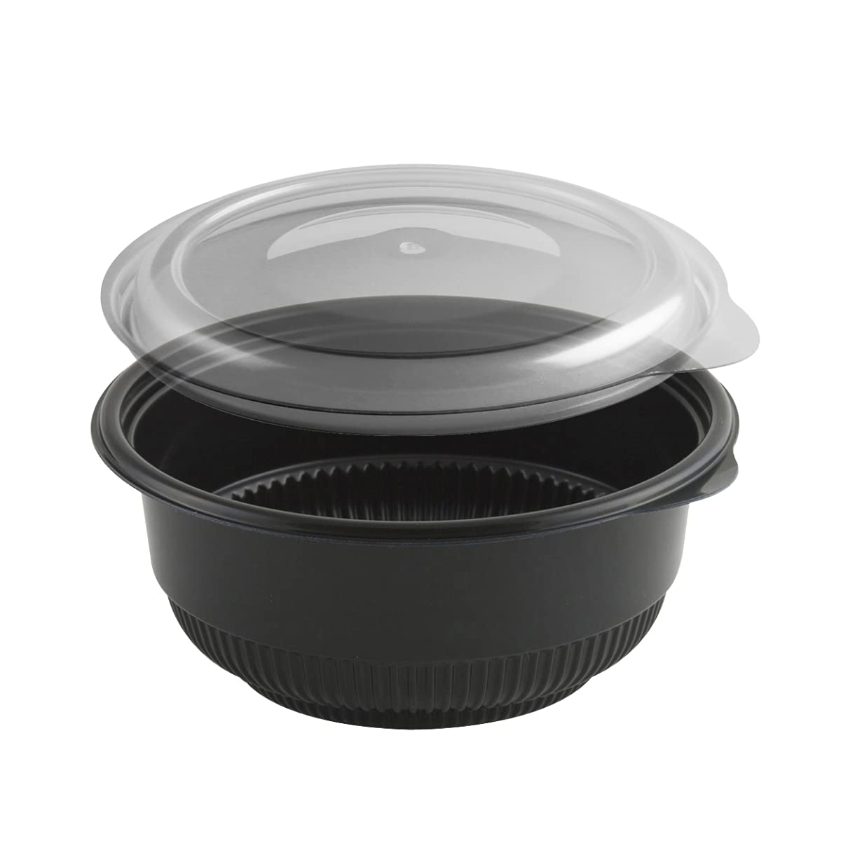 Anchor Packaging 4115820 R3J 16 oz Microwave Safe Bowl with Lid - Black & Clear, Case of 250 - Perfect for Meal Prep, Leftovers & Office Lunches