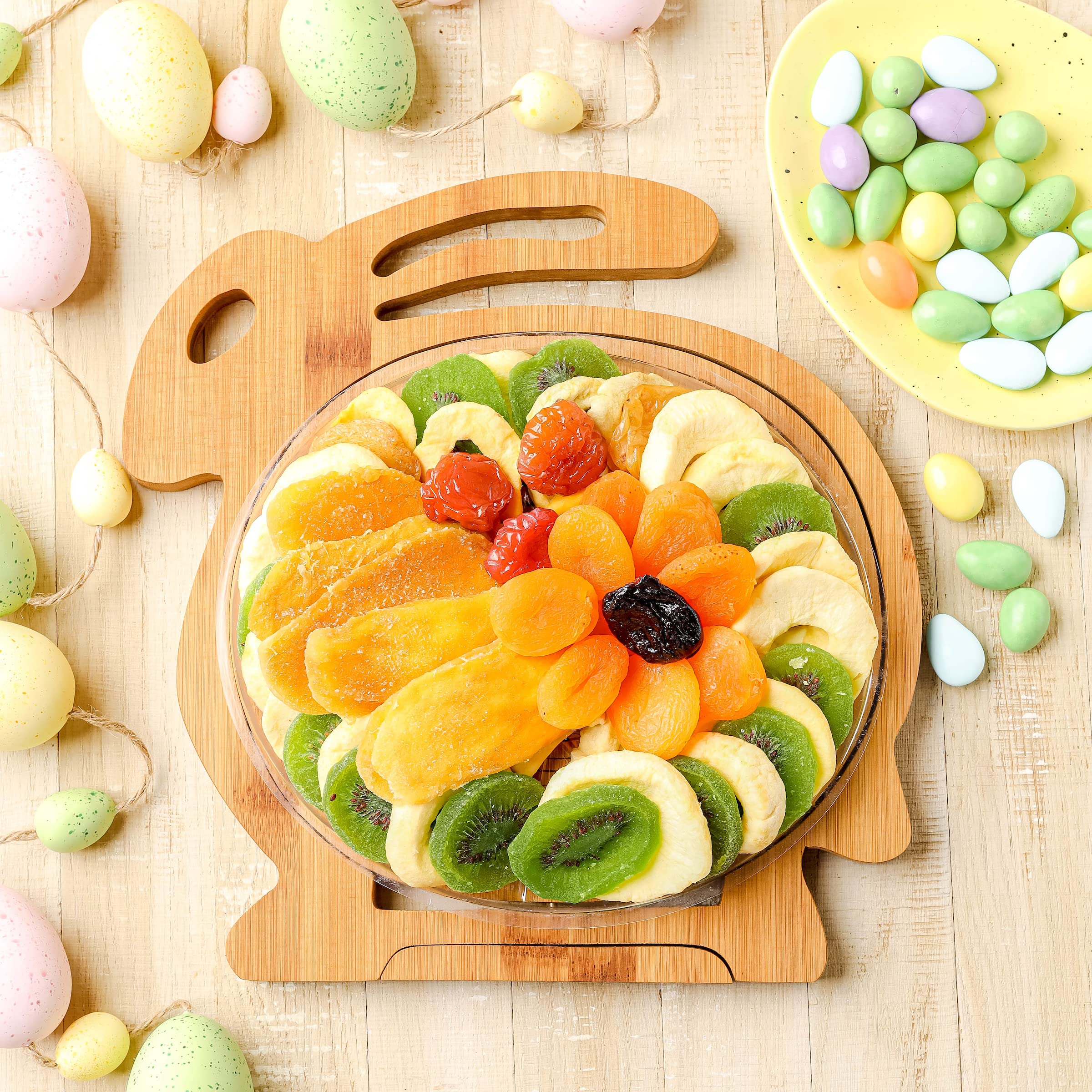 Easter Gift Basket - Healthy Assorted Dried Fruits & Nuts Natural Snack Tray for Easter Egg Food, Office, Men, Women, Kids & Families - Perfect for Holiday Gifting, Party Favors & Healthy Snacking