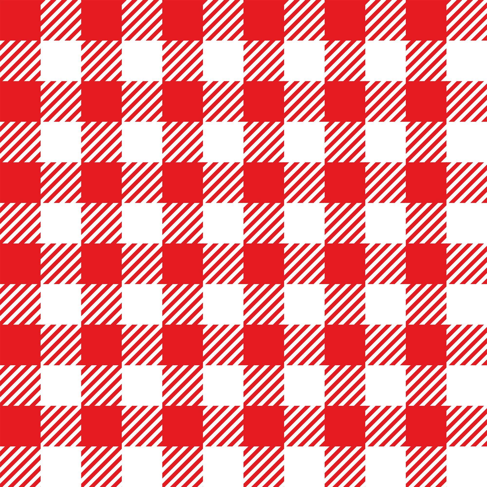 Red and White Plaid Peel and Stick Removable Wallpaper 6879 - Self-Adhesive Decorative Wall Covering for Bedroom, Living Room, Office & Dorm Decor