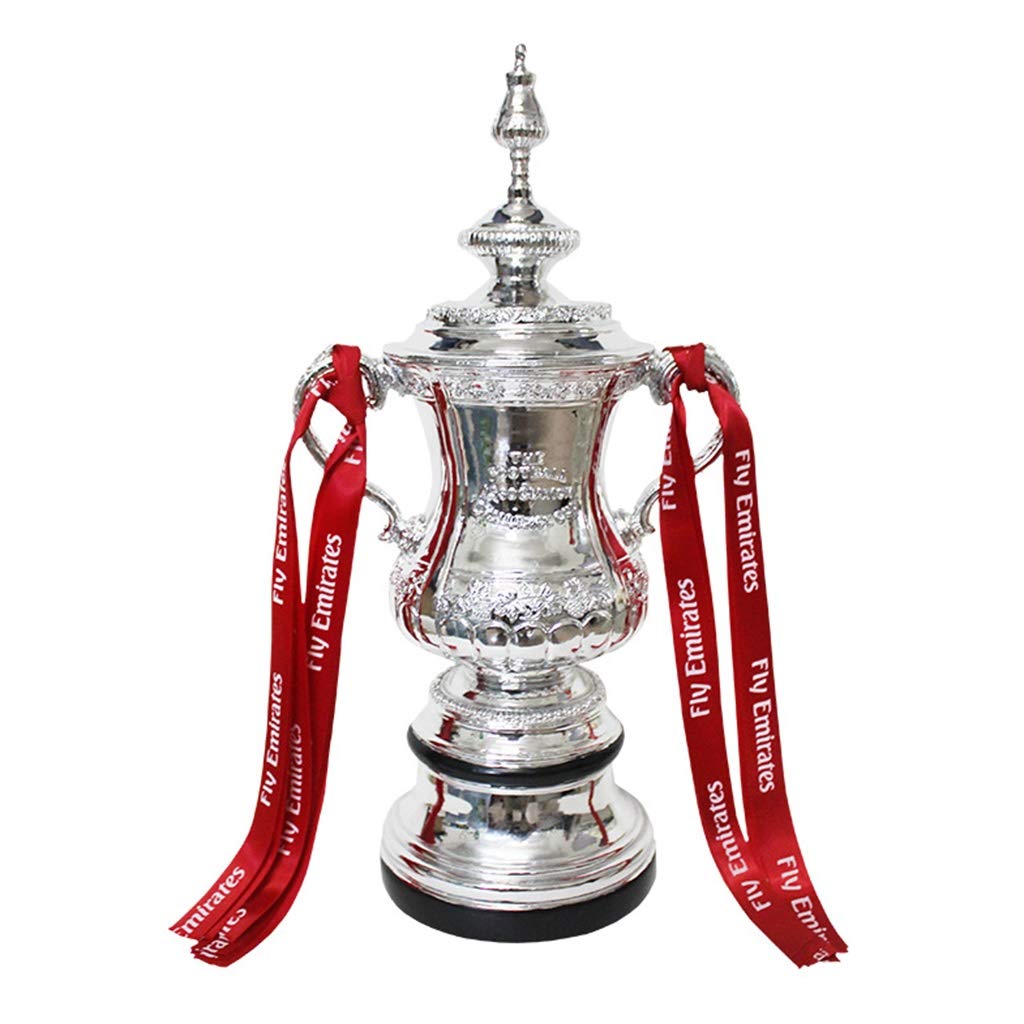 BOFANGSM 44cm Height FA Trophy - Premium Soccer Football Trophy with Ribbons for Awards, Souvenirs, and Fan Collections - Perfect for Football Matches, Tournaments, and Sports Decor