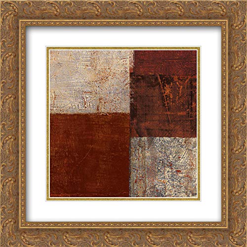 Michael Mullan 15x15 Gold Ornate Framed Double Matted Museum Art Print - Cayenne Square IV Wall Decor for Living Room, Bedroom & Office