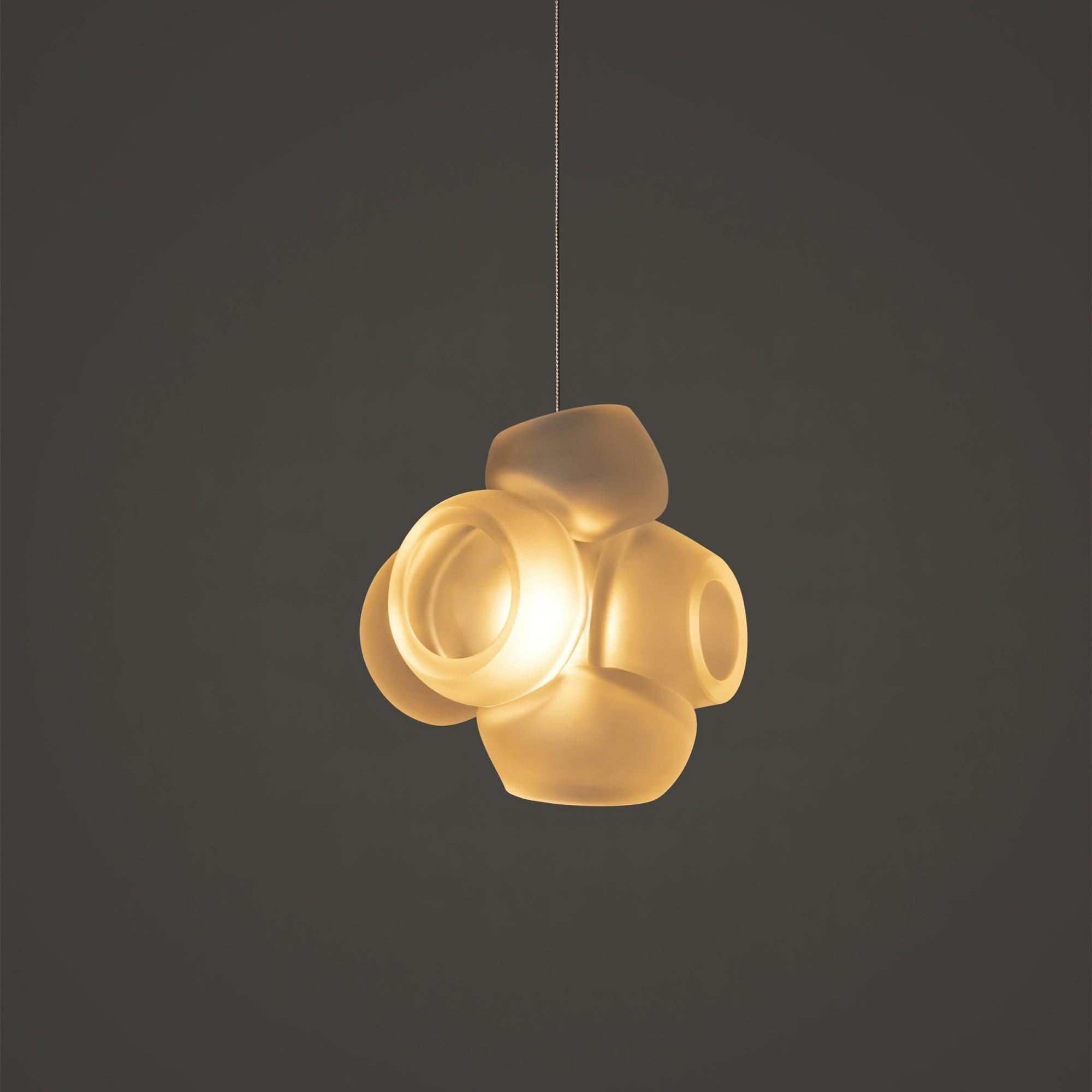Modern Bubbles Cluster Pendant Light Fixture - 6-Light Glass Chandelier for Dining Room, Kitchen Island, Living Room, Bedroom & Entryway