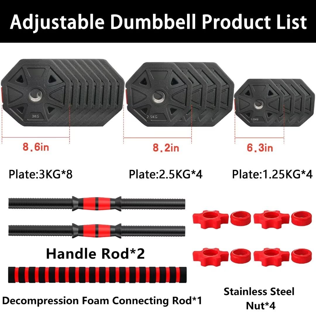 Adjustable Dumbbell Set 20 lbs - Hexagon Non-Rolling Free Weights for Home Gym | Strength Training, Workout Equipment for Men & Women | Perfect for Home Fitness, Weight Lifting & Muscle Building