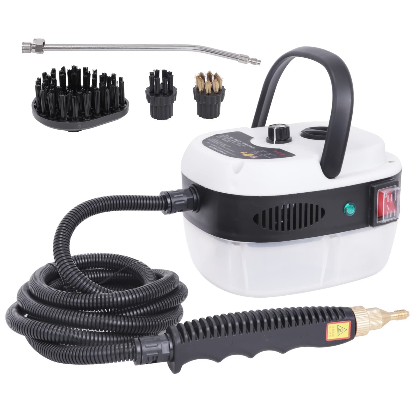 Handheld Steam Cleaner with Extension Hose & Accessory Kit - Chemical-Free Deep Cleaning for Home, Floors, Cars & More | White Portable Steam Mop
