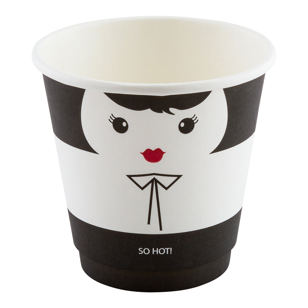 8 oz Double Wall Insulated Paper Coffee Cups - 500 Count Bulk Box (3.5